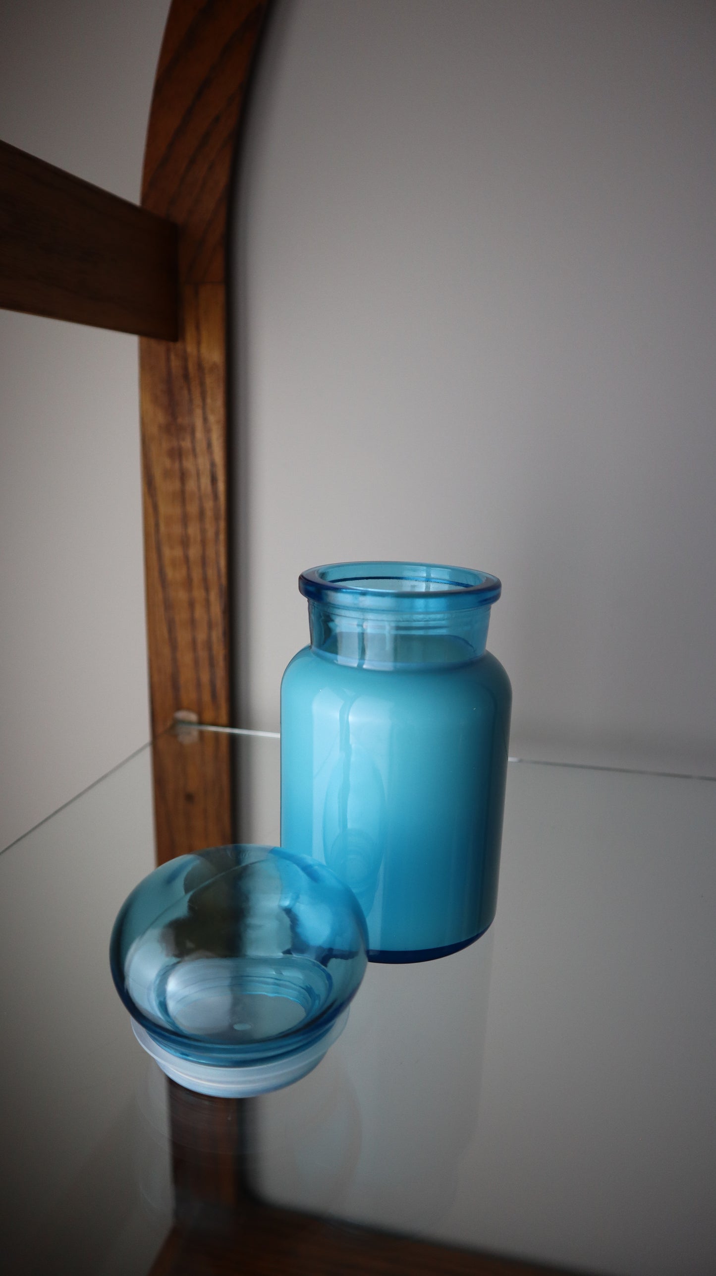 Blue Belgium Apothecary Jar Candle