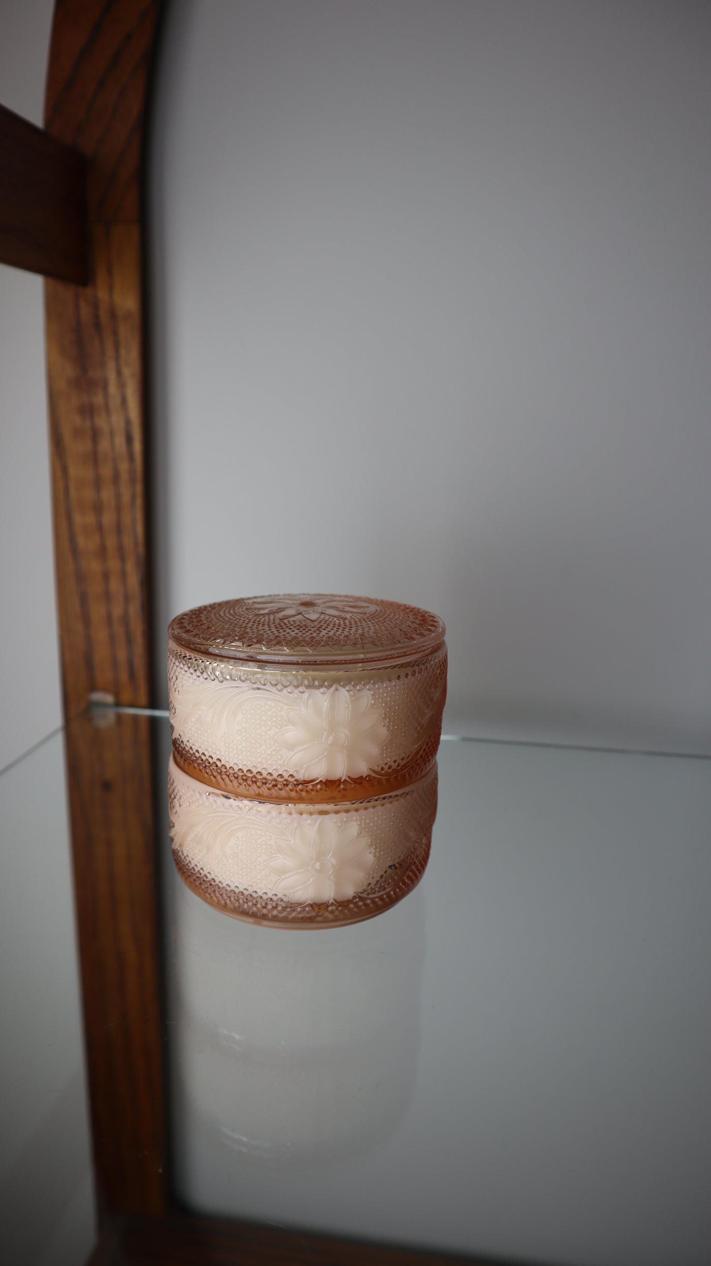 Pink Tiara Indiana Sandwich Powder Puff Candle Stack