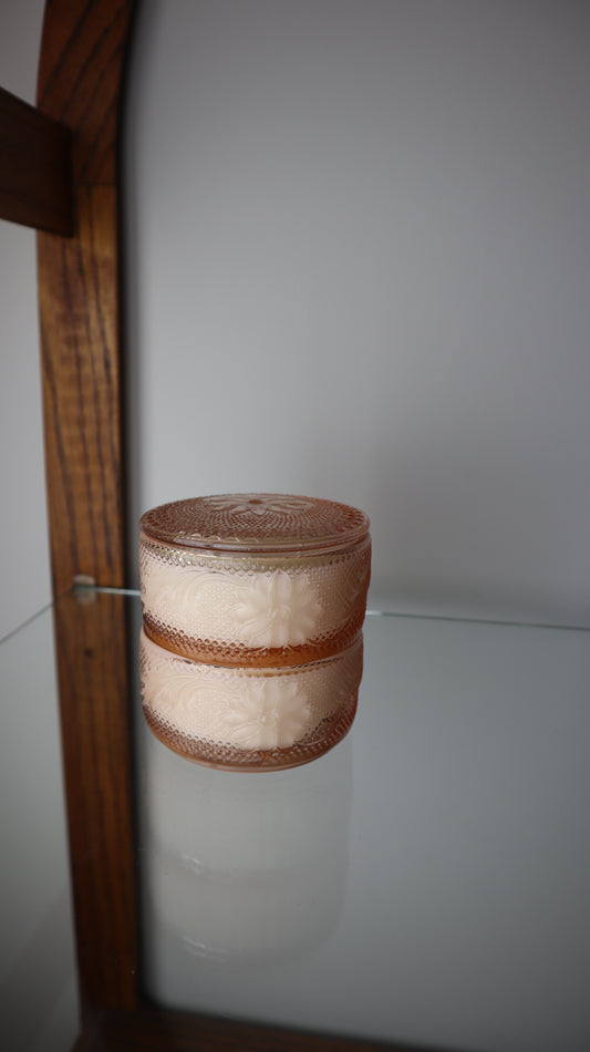 Pink Tiara Indiana Sandwich Powder Puff Candle Stack