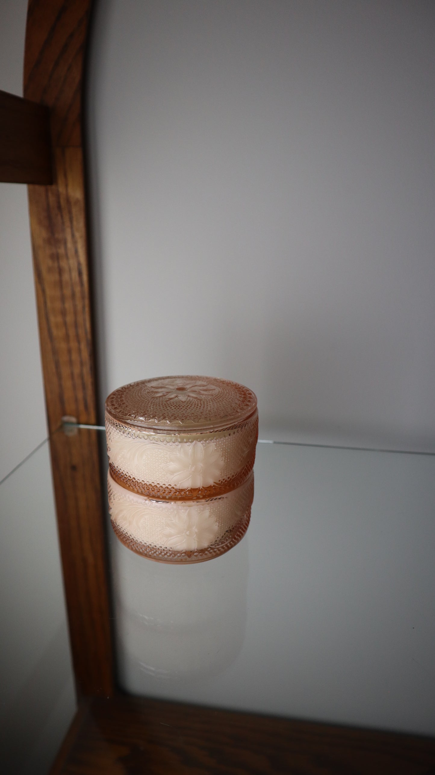 Pink Tiara Indiana Sandwich Powder Puff Candle Stack