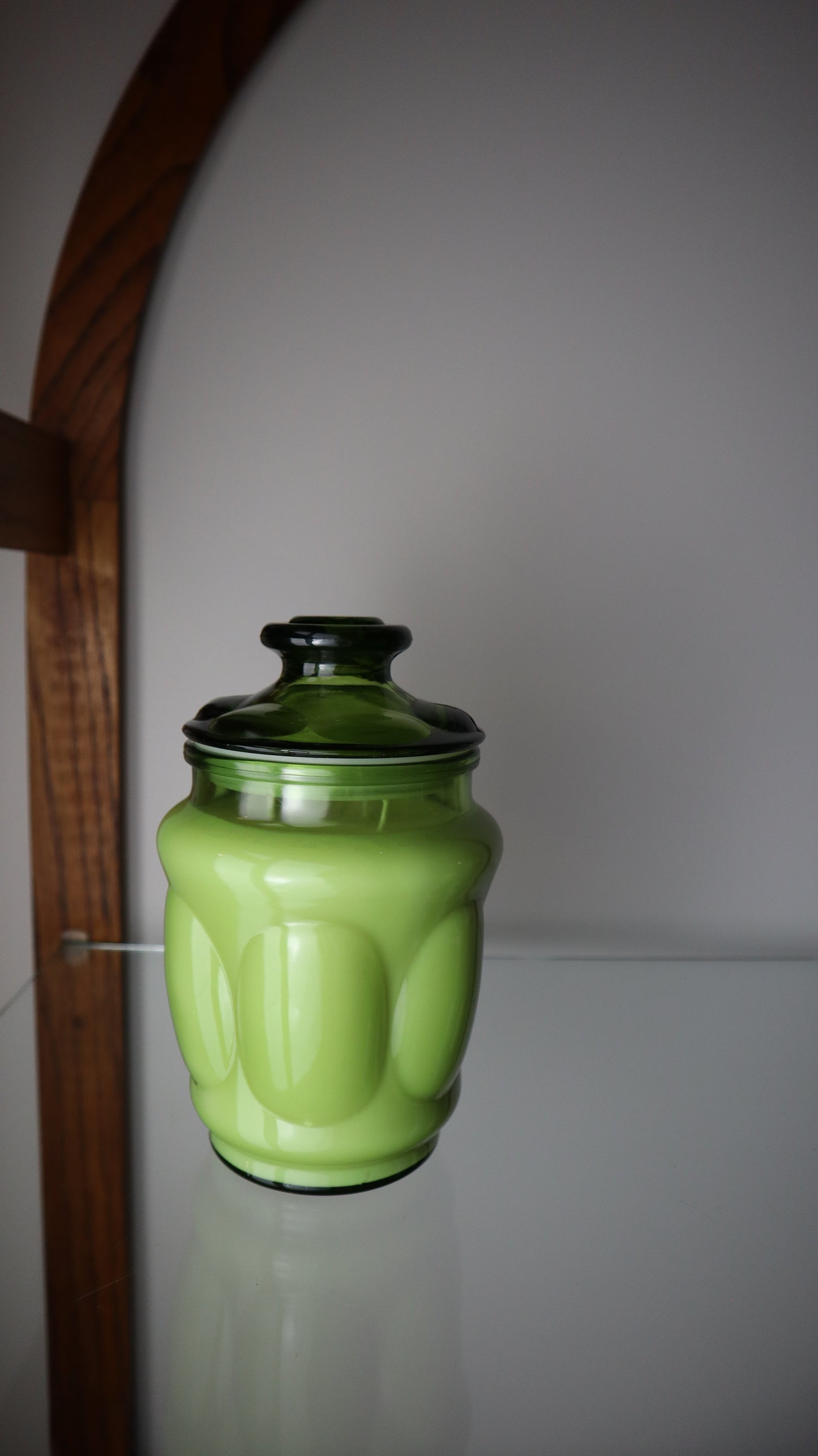 L.E Smith Avocado Green Thumbprint Candle