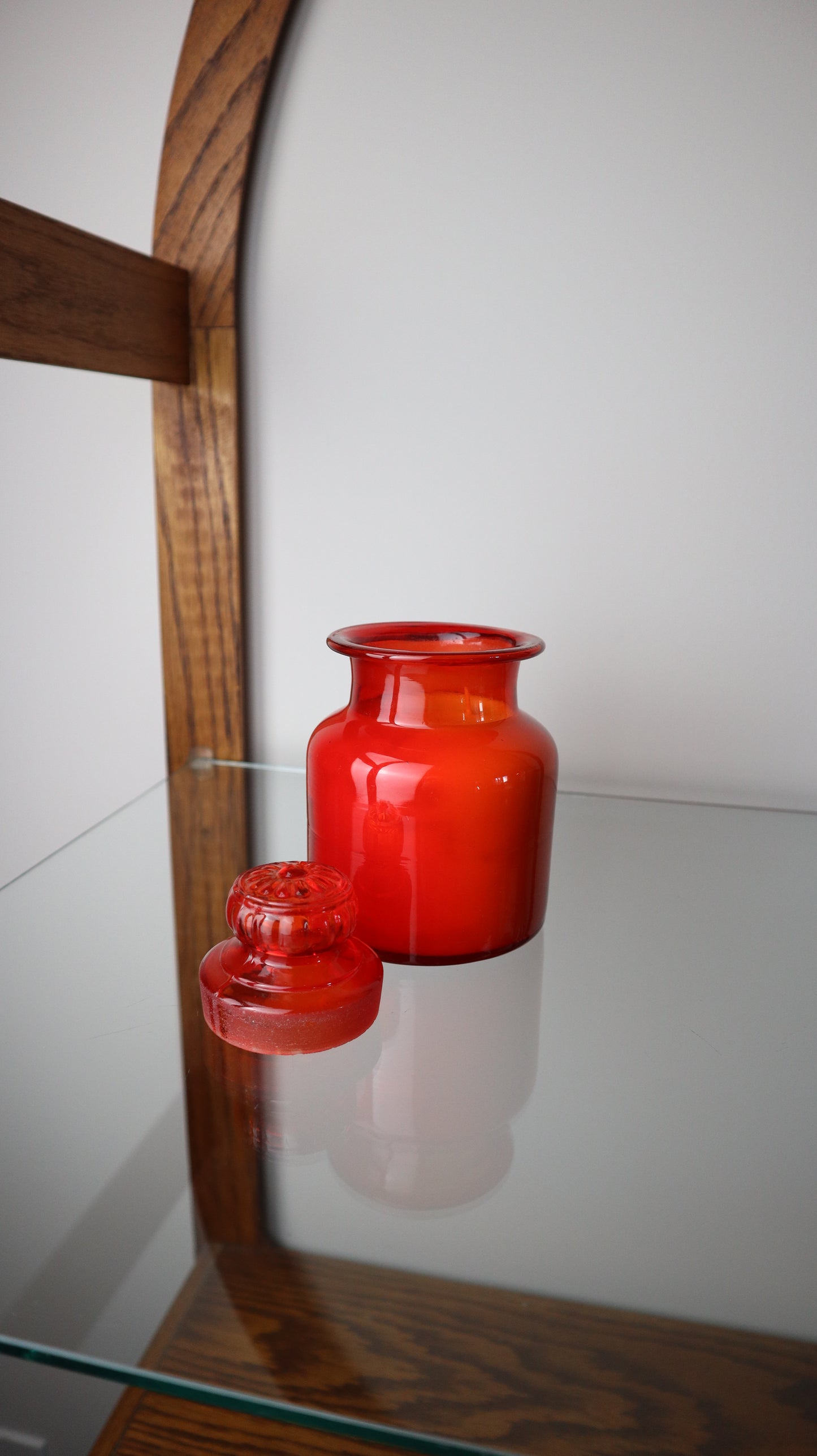 Takahashi Red Glass Jar Candle