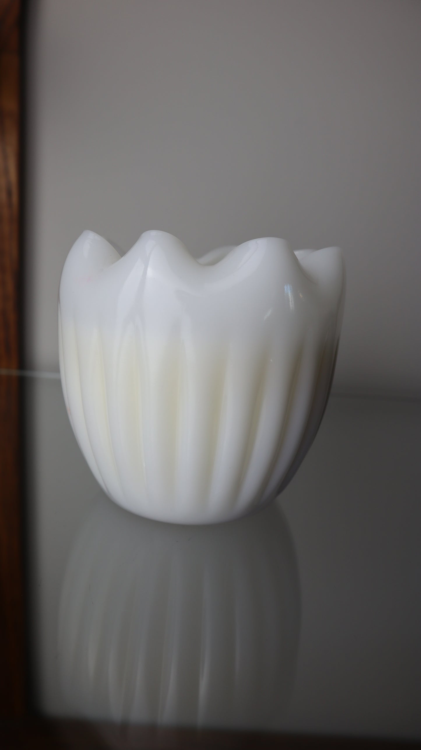 Milk Glass Vase Rose Bowl Candle