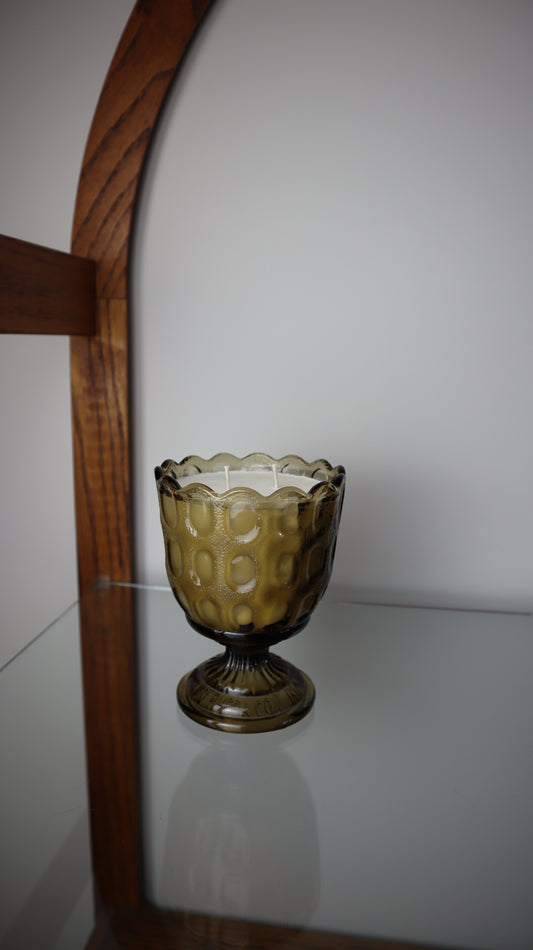 E.O Brody Co. Brown Glass Thumbprint Vase