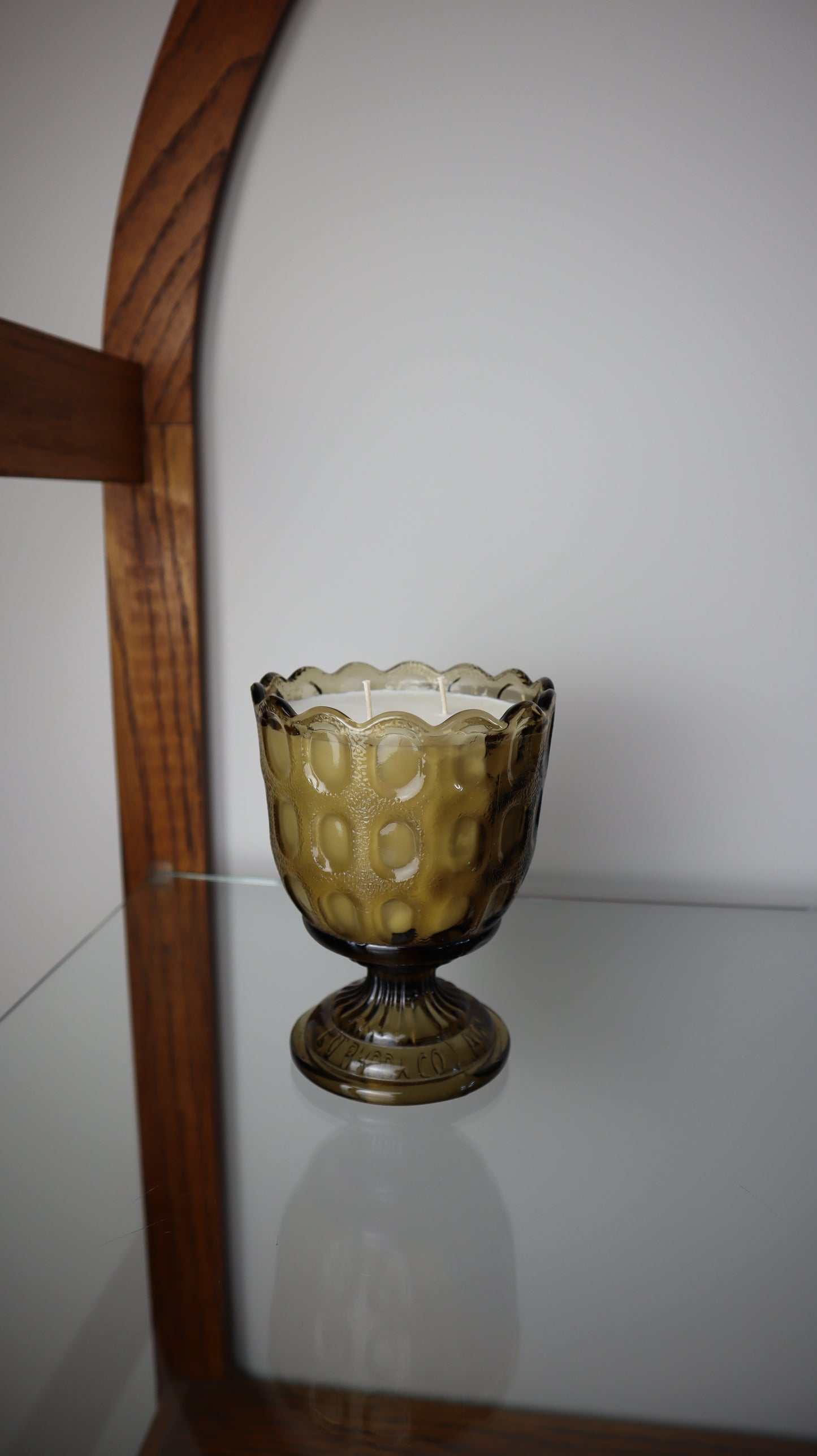 E.O Brody Co. Brown Glass Thumbprint Vase