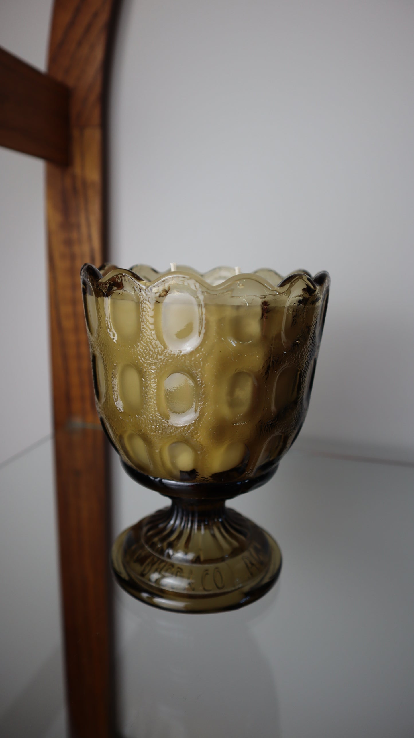 E.O Brody Co. Brown Glass Thumbprint Vase