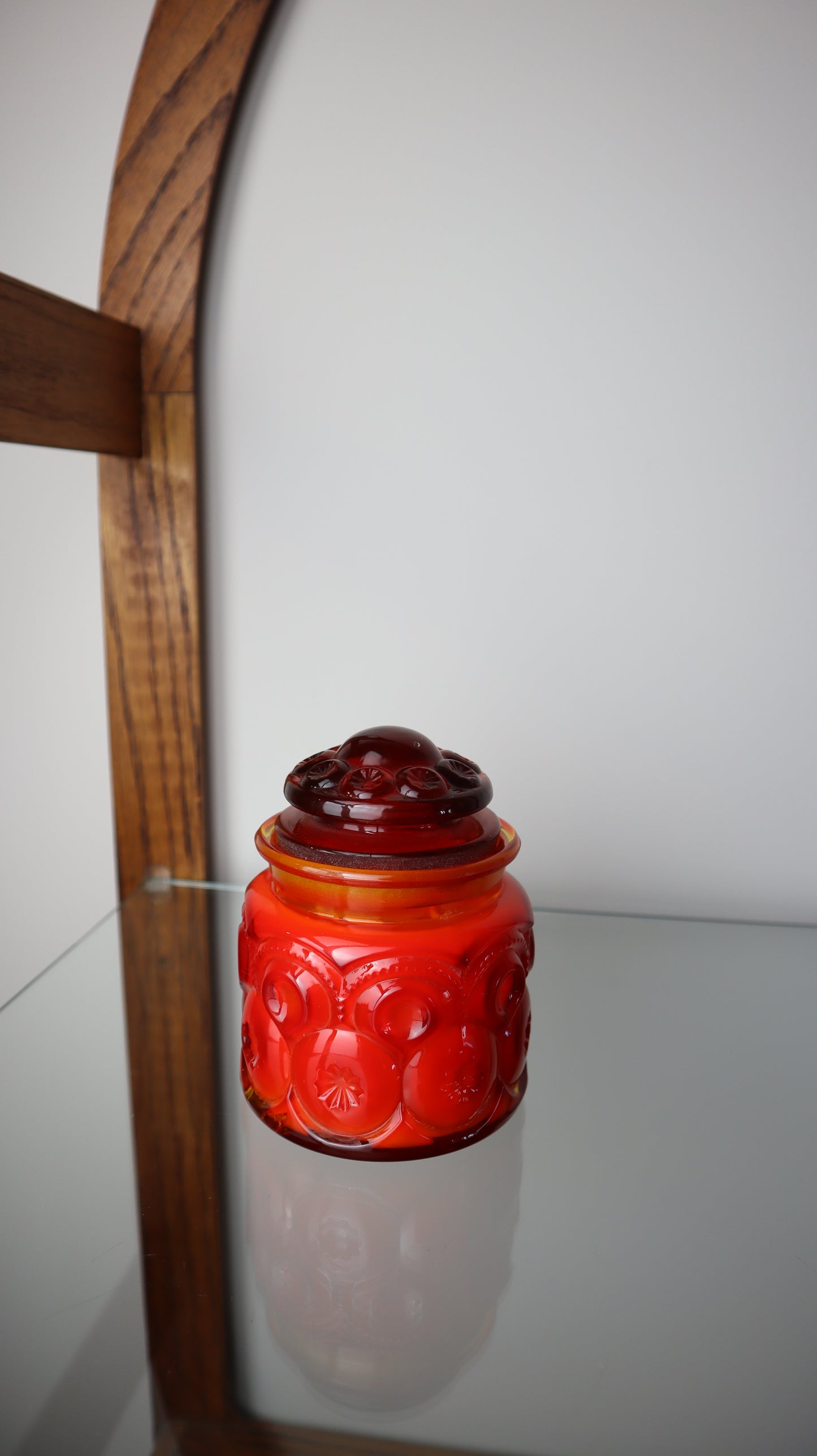 LE Smith Red Amberina Moon & Stars Small Candle