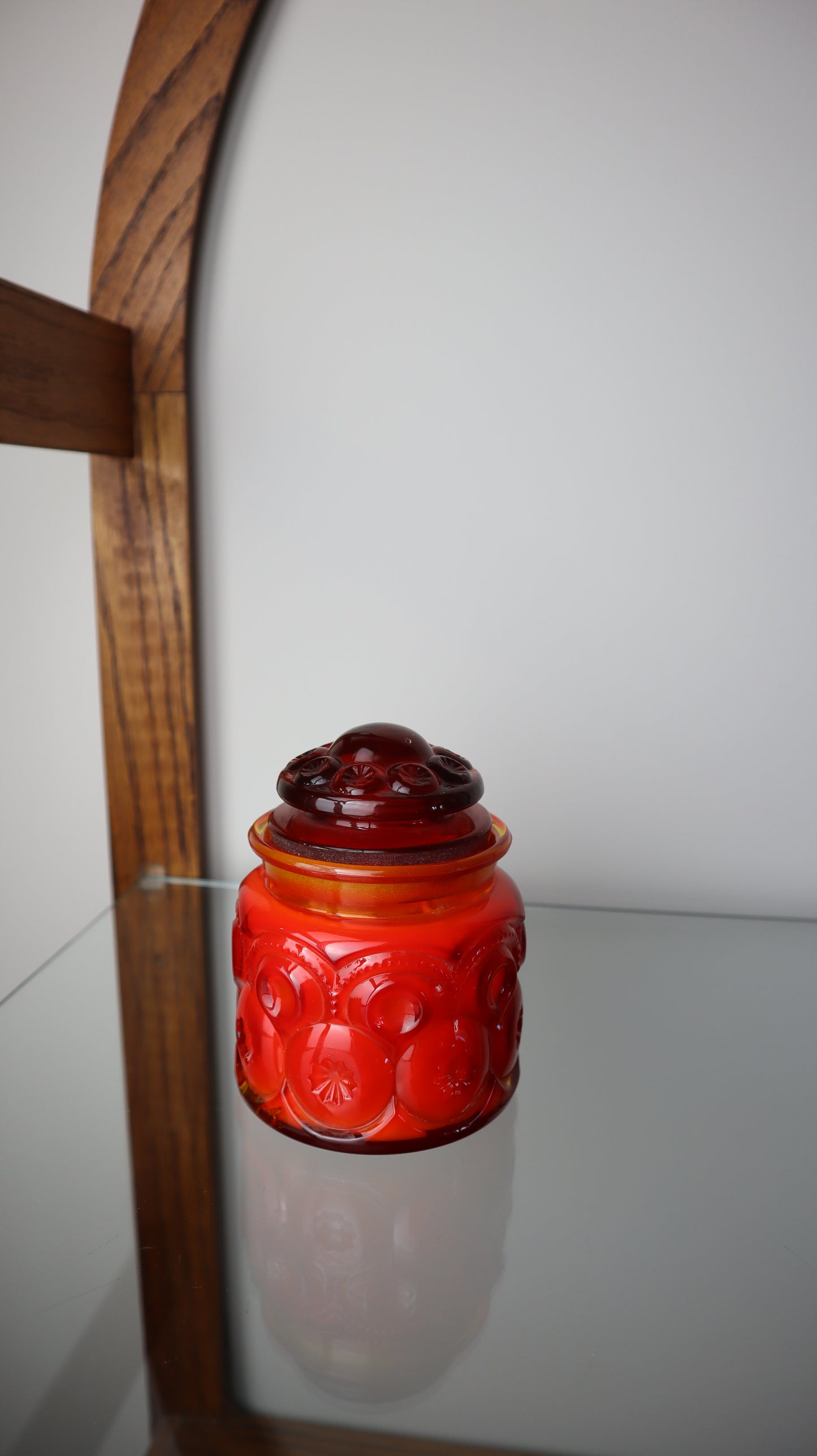 LE Smith Red Amberina Moon & Stars Small Candle