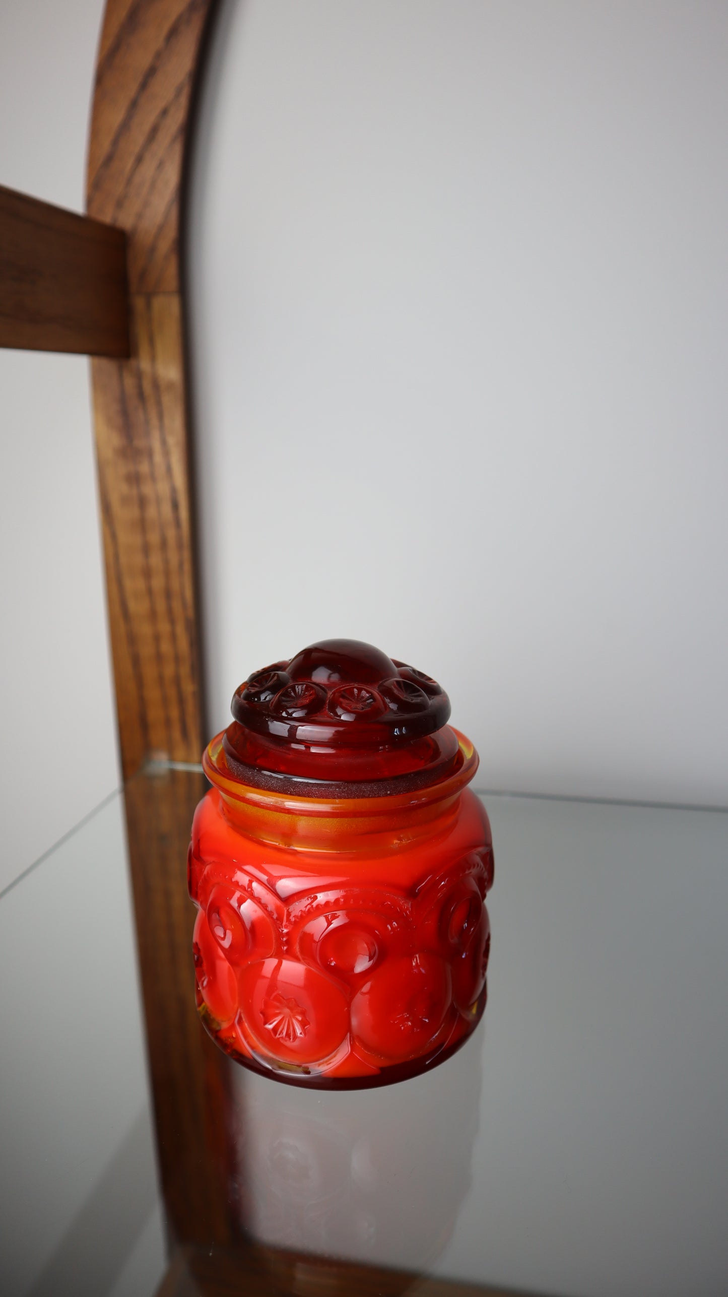 LE Smith Red Amberina Moon & Stars Small Candle