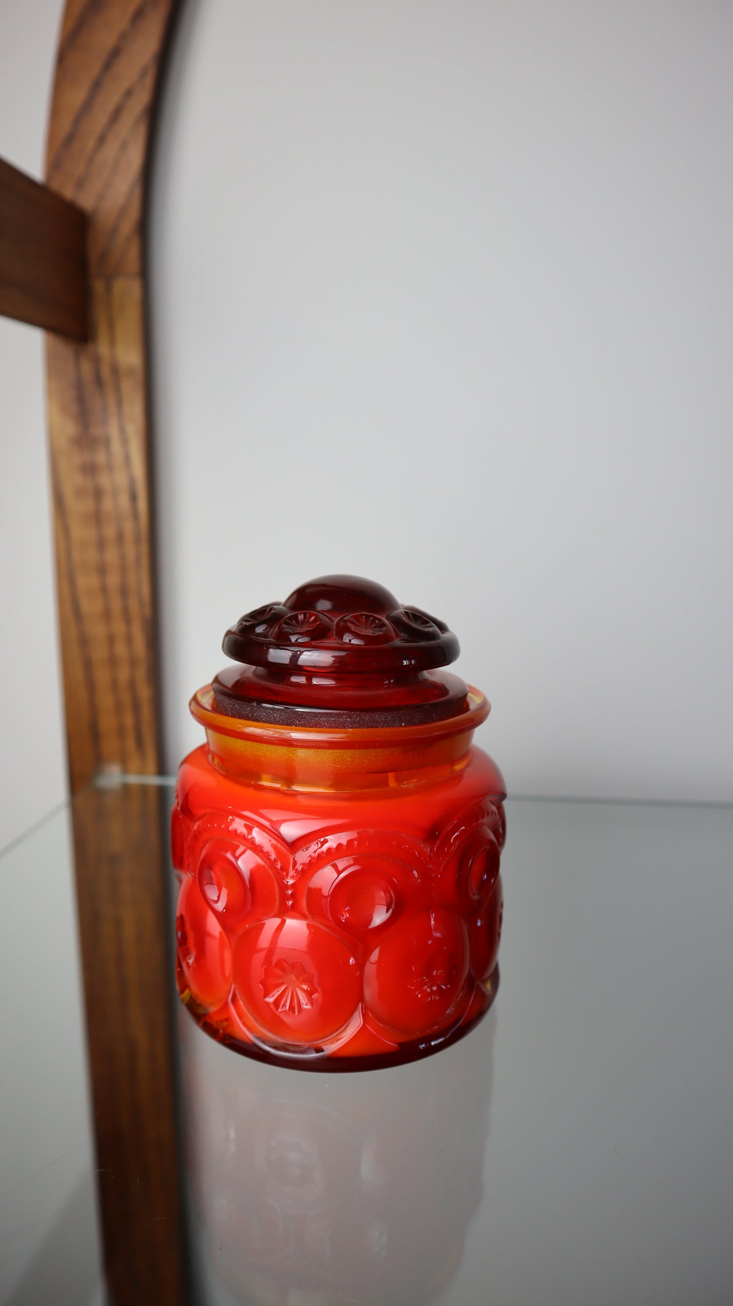 LE Smith Red Amberina Moon & Stars Small Candle