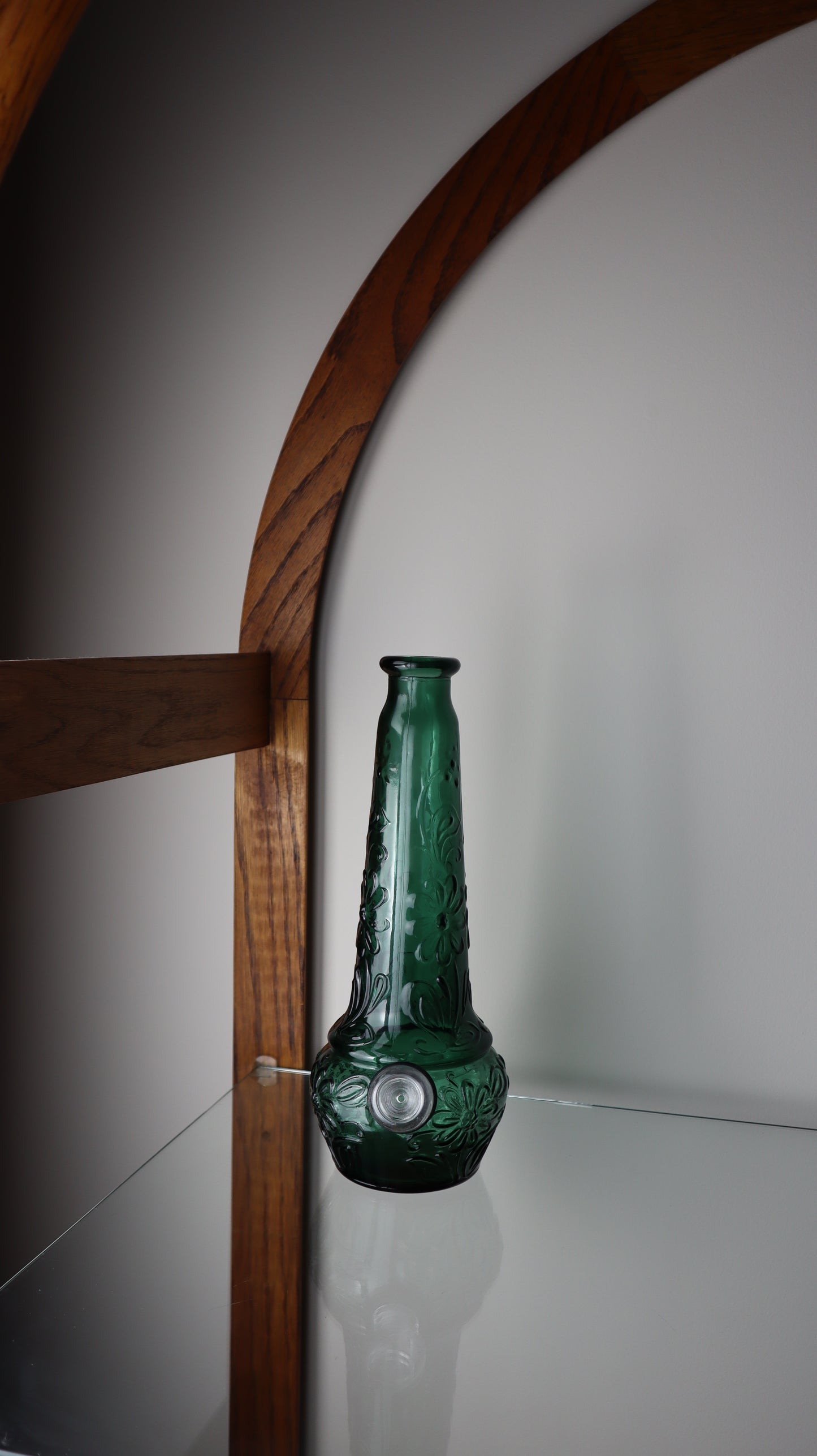 Italian Empoli Green Flowered Bong