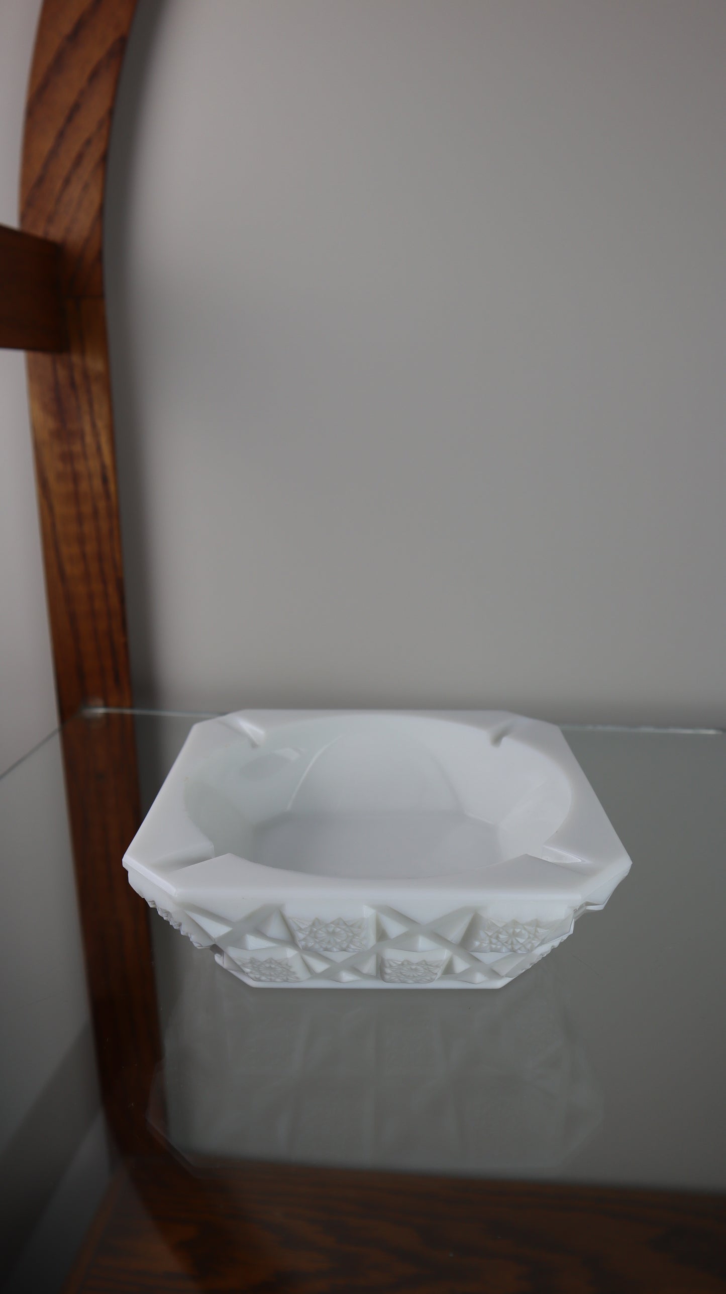 White Milk Glass Ashtray