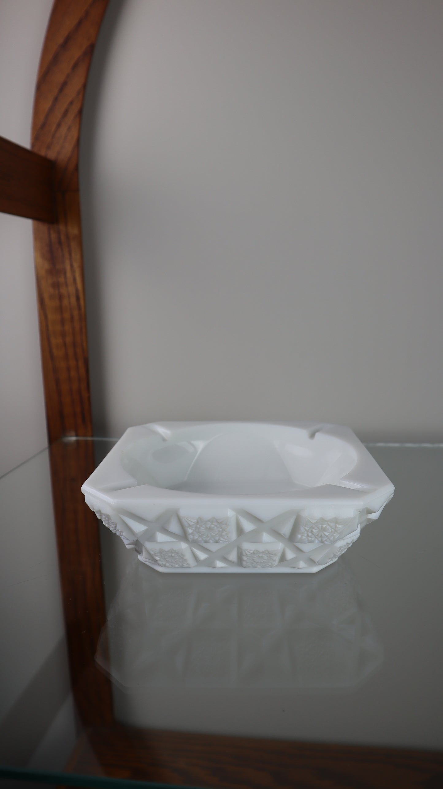 White Milk Glass Ashtray