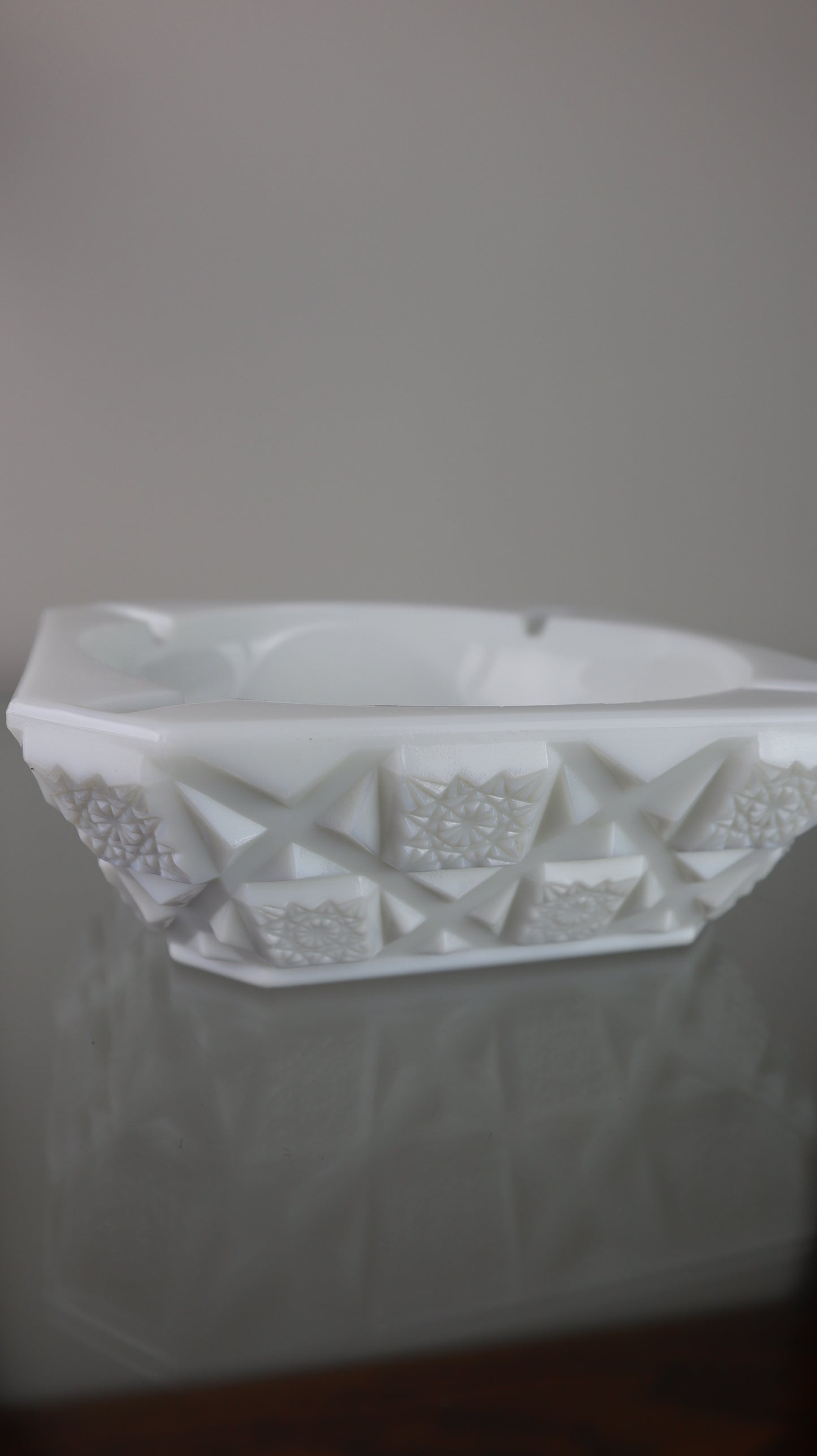 White Milk Glass Ashtray