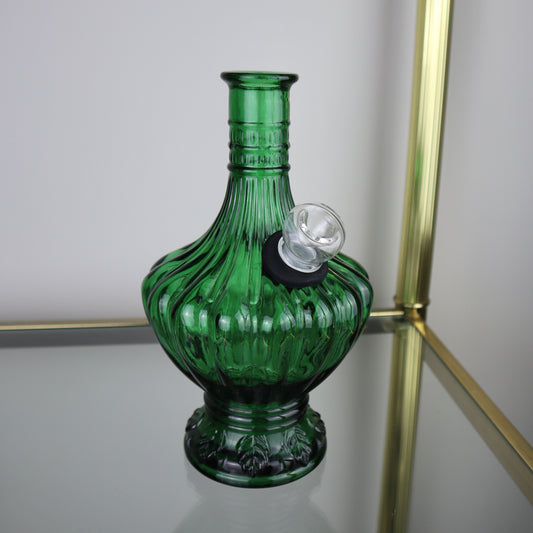 Vintage Mid Century Green Glass Genie