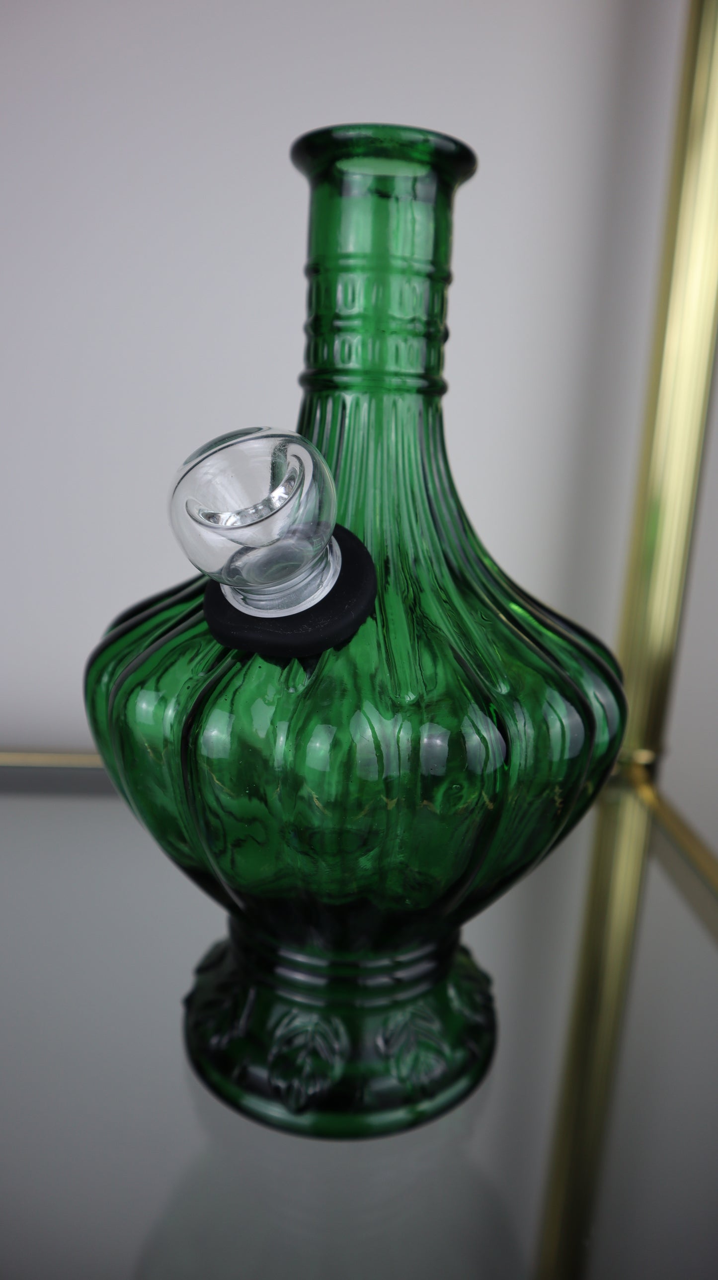 Vintage Mid Century Green Glass Genie