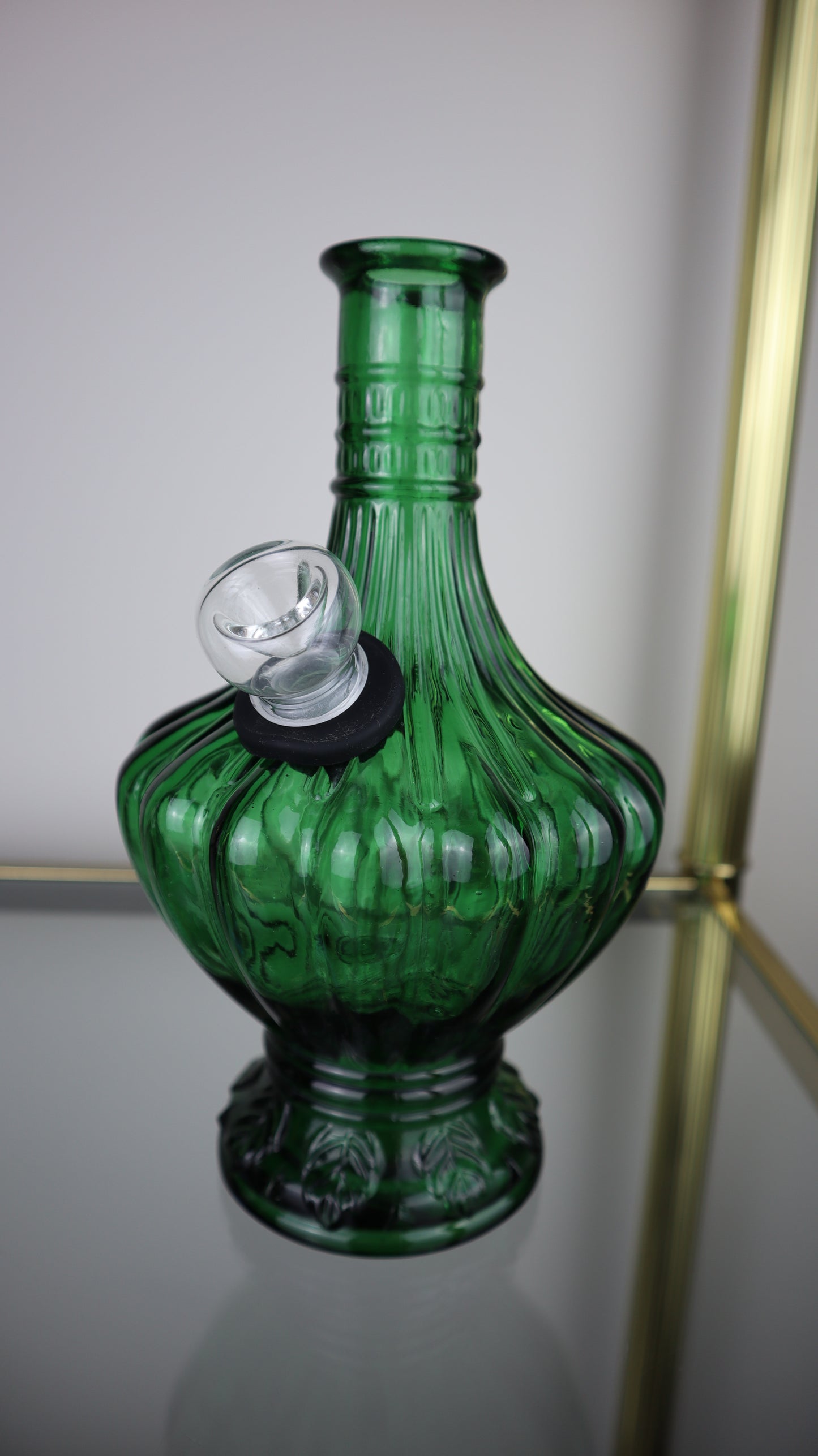 Vintage Mid Century Green Glass Genie