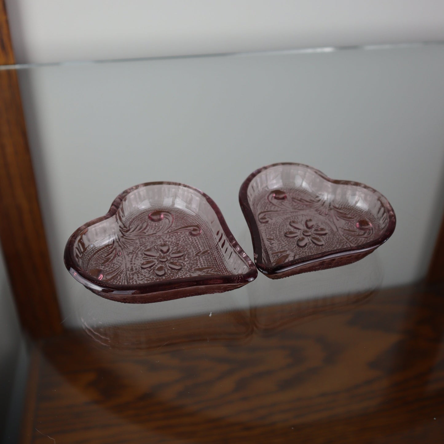 Vintage Amethyst Plum Purple Heart Ashtrays