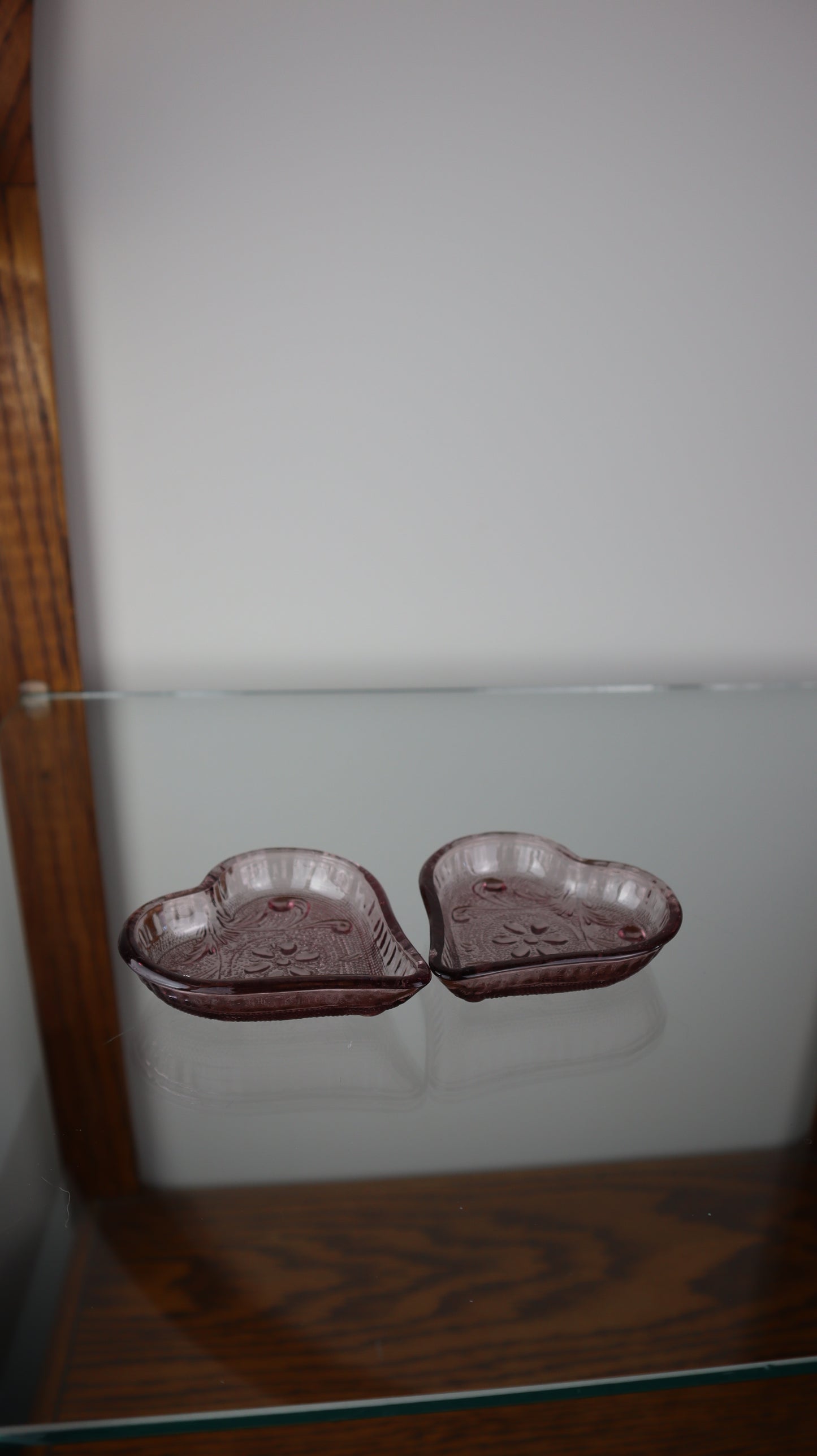 Vintage Amethyst Plum Purple Heart Ashtrays