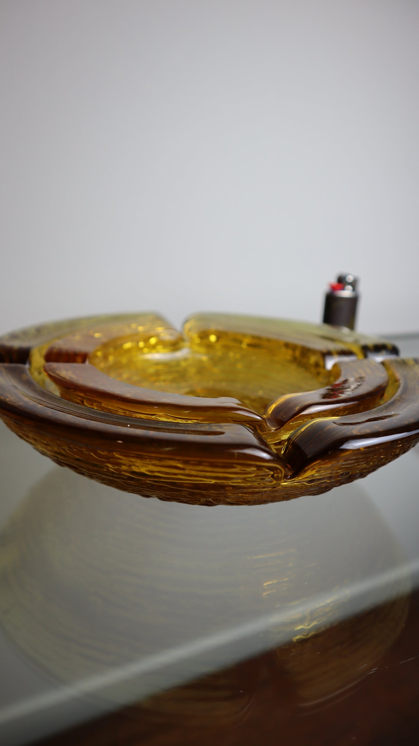 Mid-Century Anchor Hocking Soreno Amber Ashtray Set