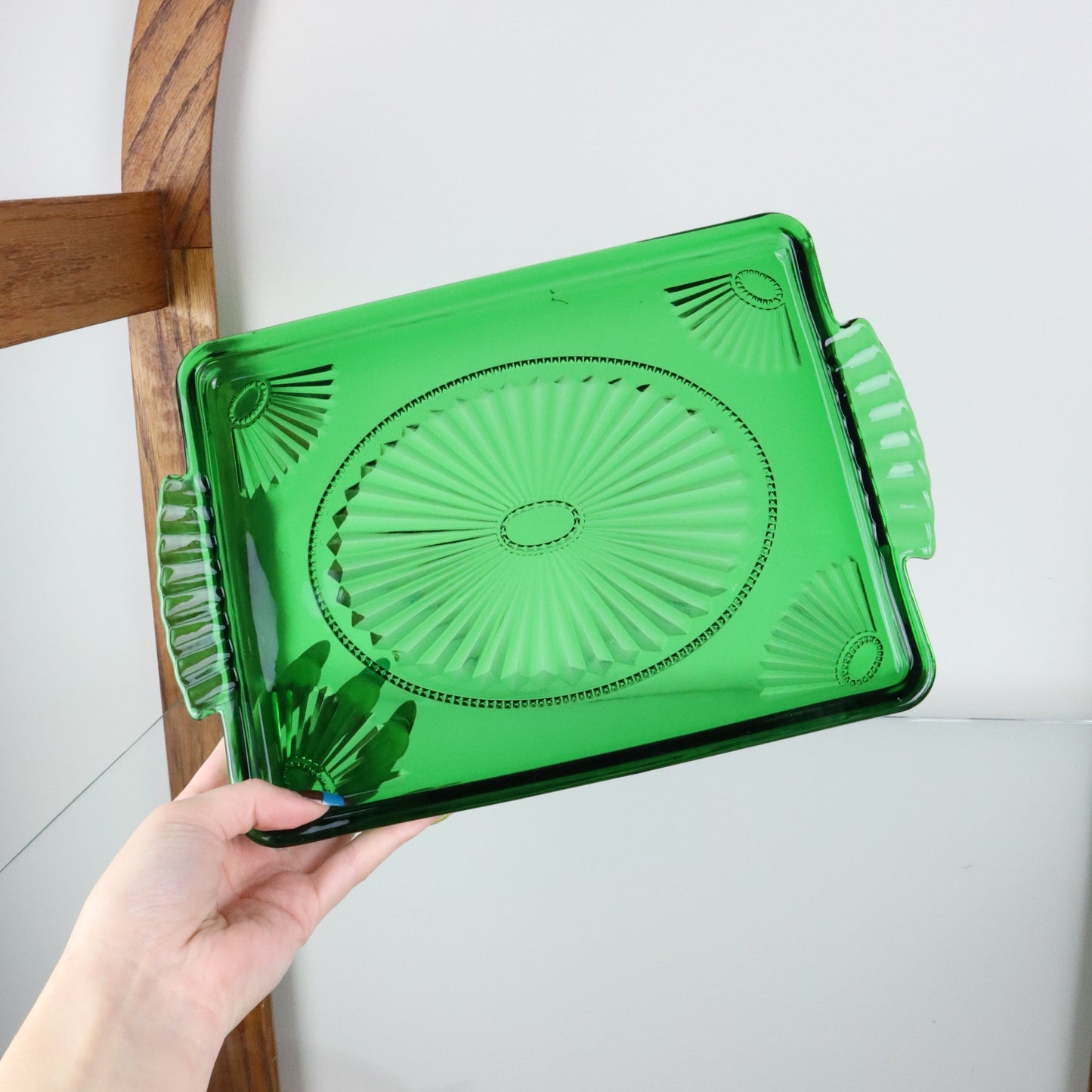 1930’s Green Depression Glass Tray