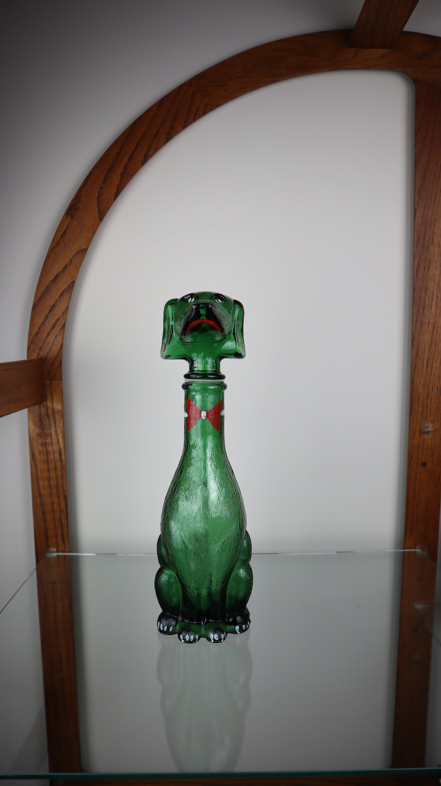 Vintage Empoli Green Dachshund Dog Decanter