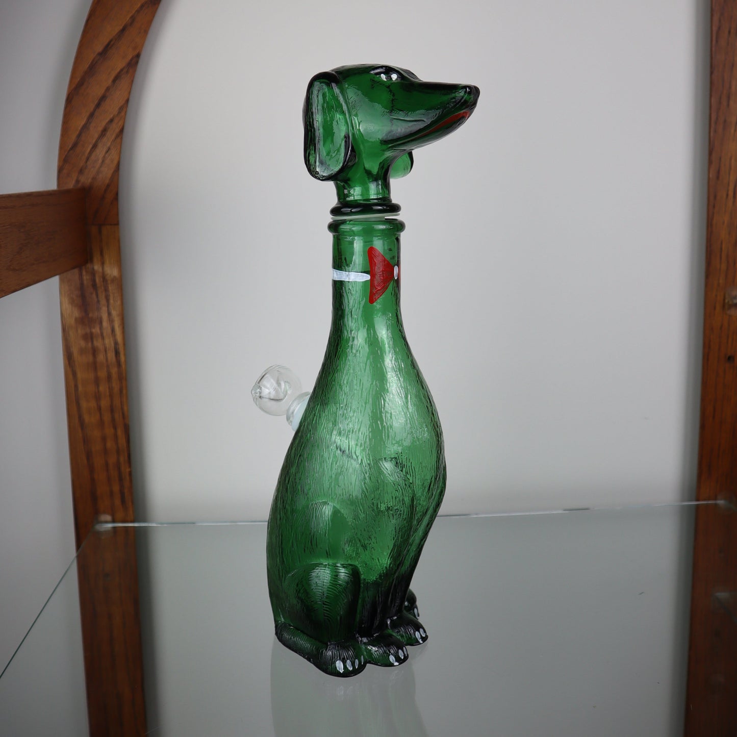 Vintage Empoli Green Dachshund Dog Decanter