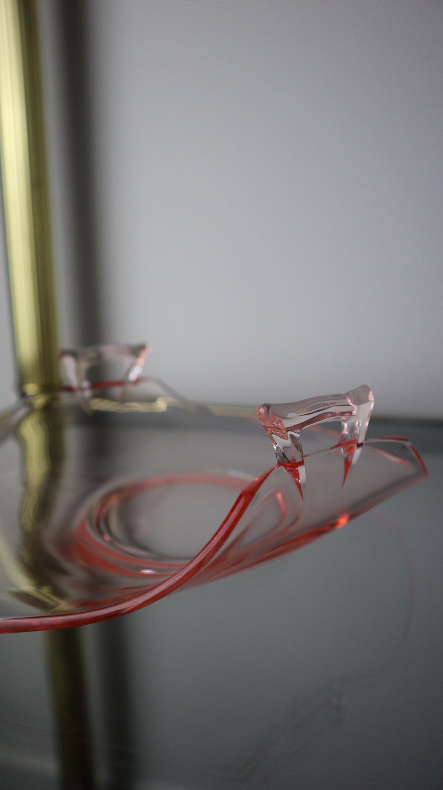 Pink Glass Curvy Tray