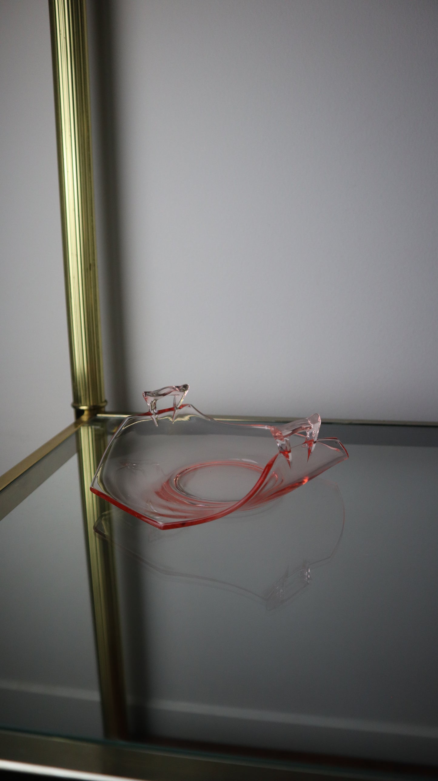 Pink Glass Curvy Tray