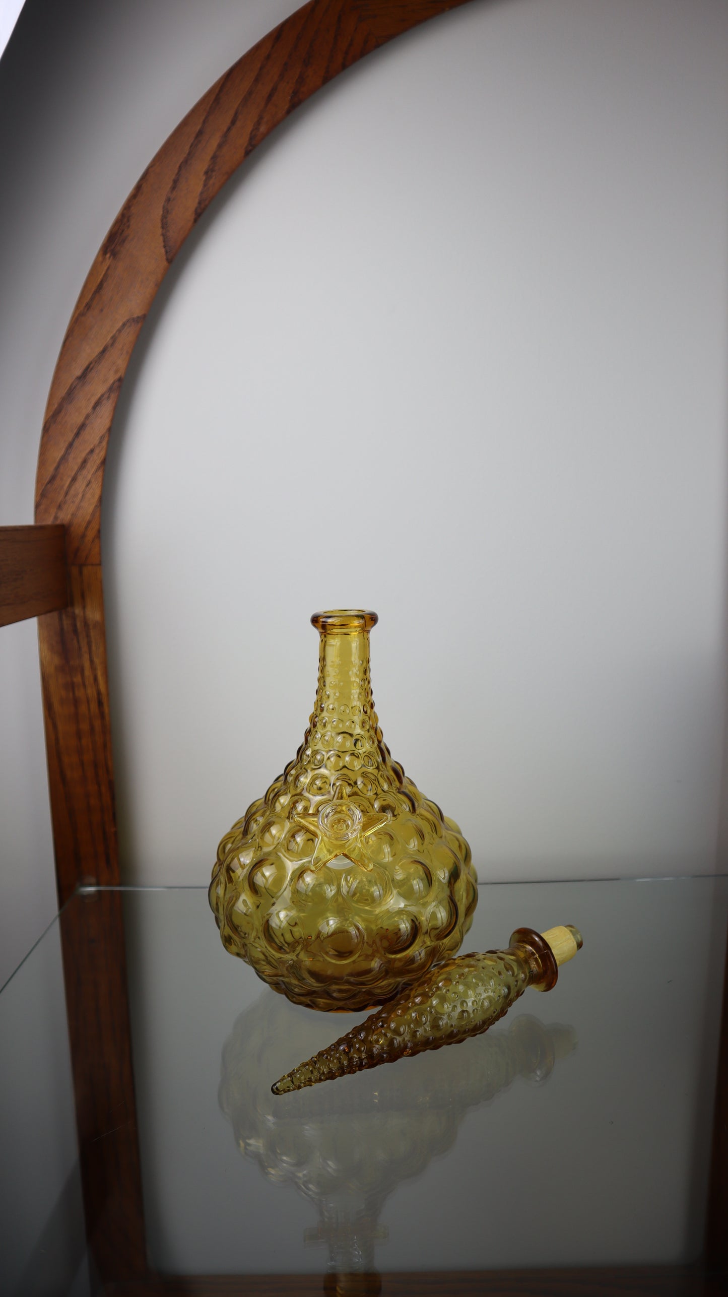 Amber Hobnail Genie Bottle