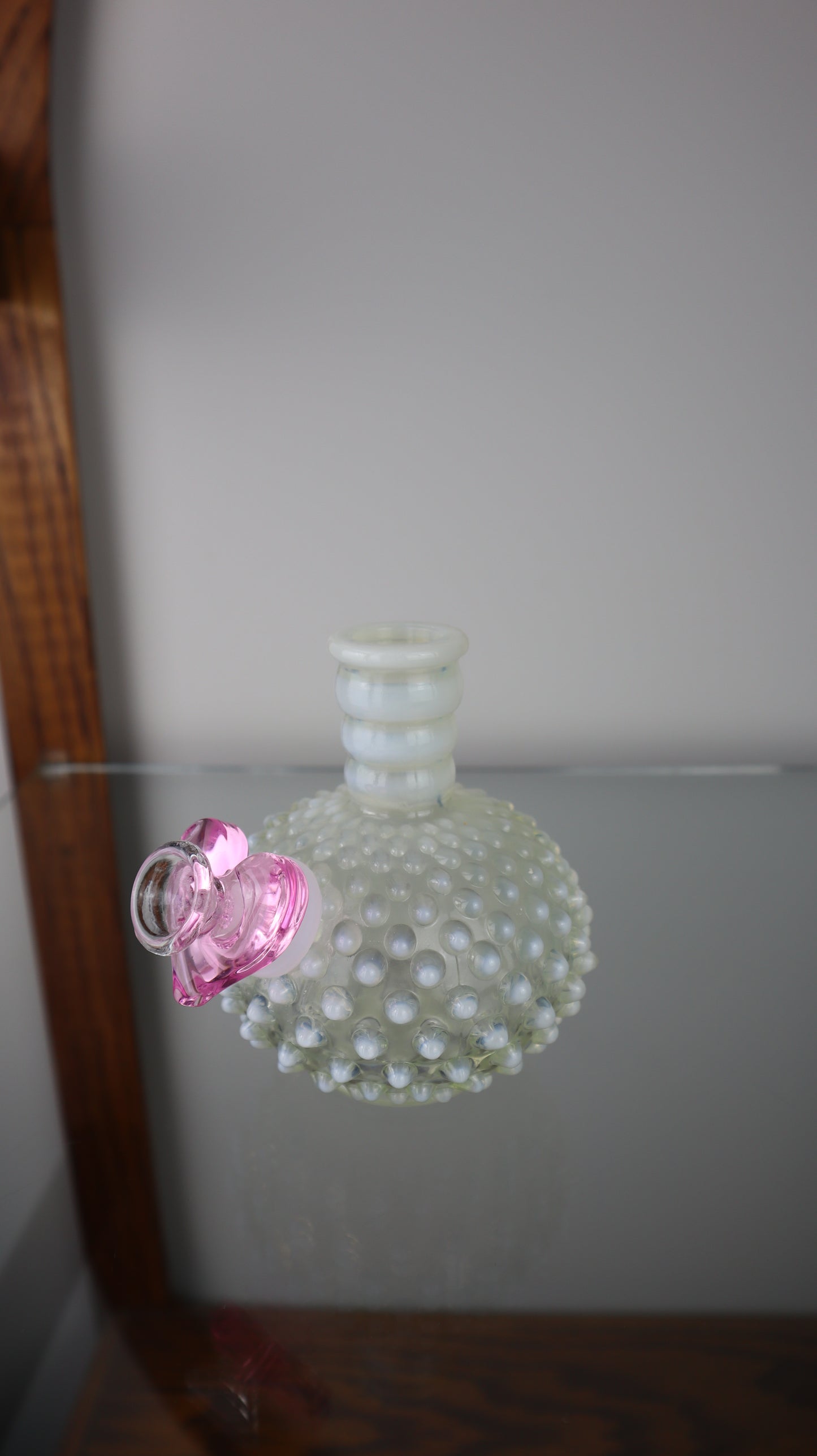 Hobnail with Pink Heart Bowl