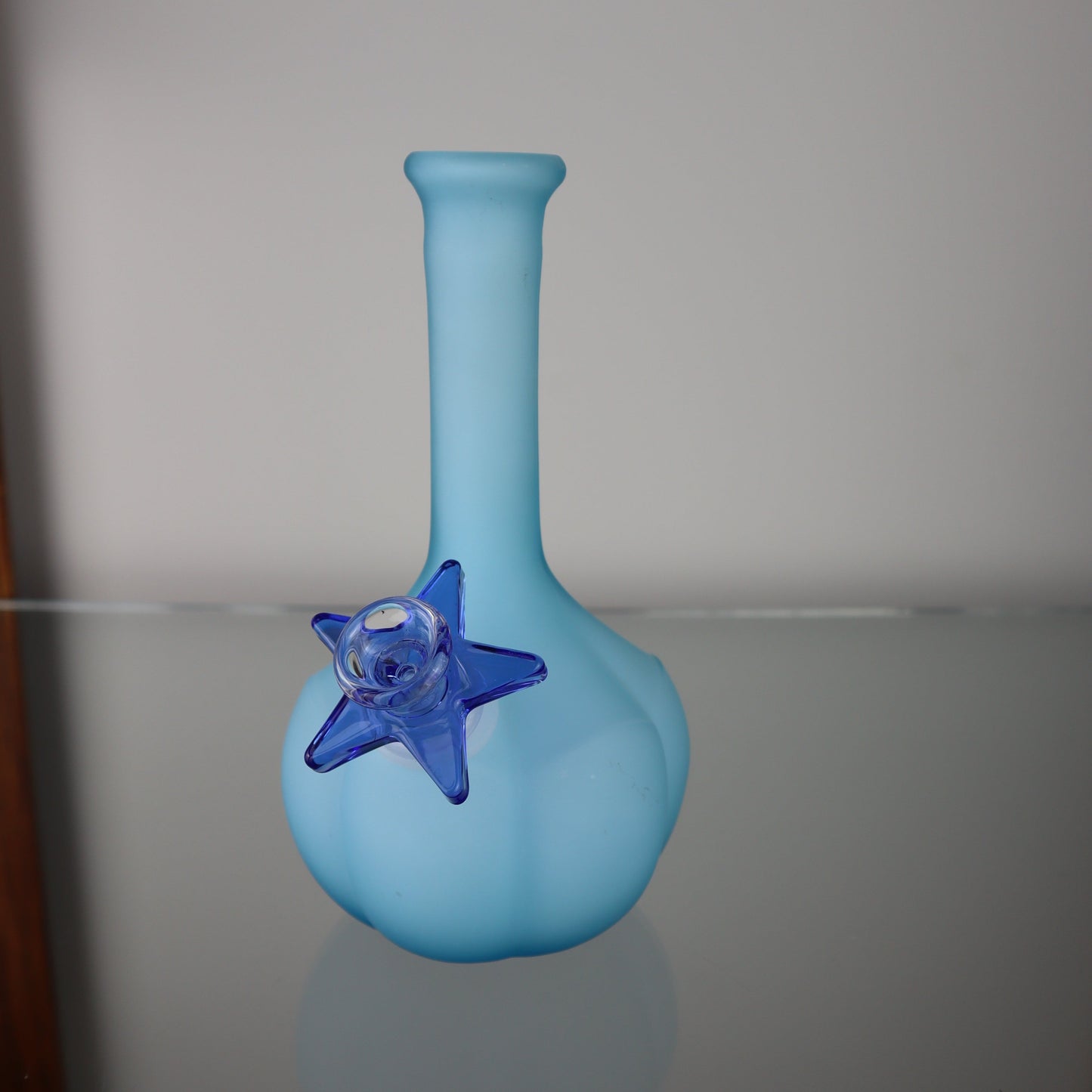 Blue Frosted Glass Piece with Star Bowl