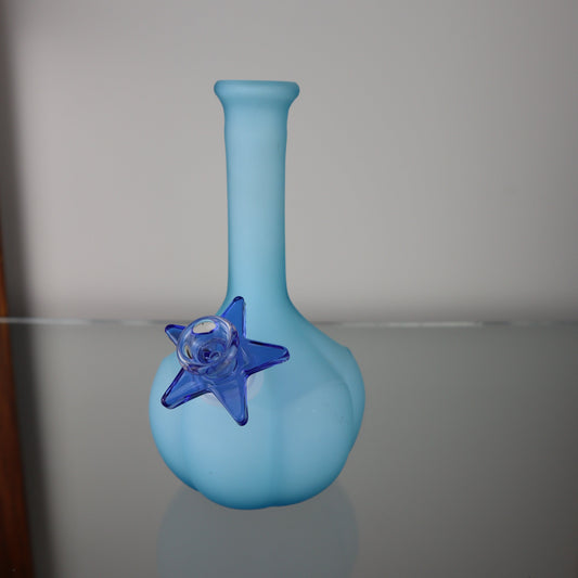 Blue Frosted Glass Piece with Star Bowl