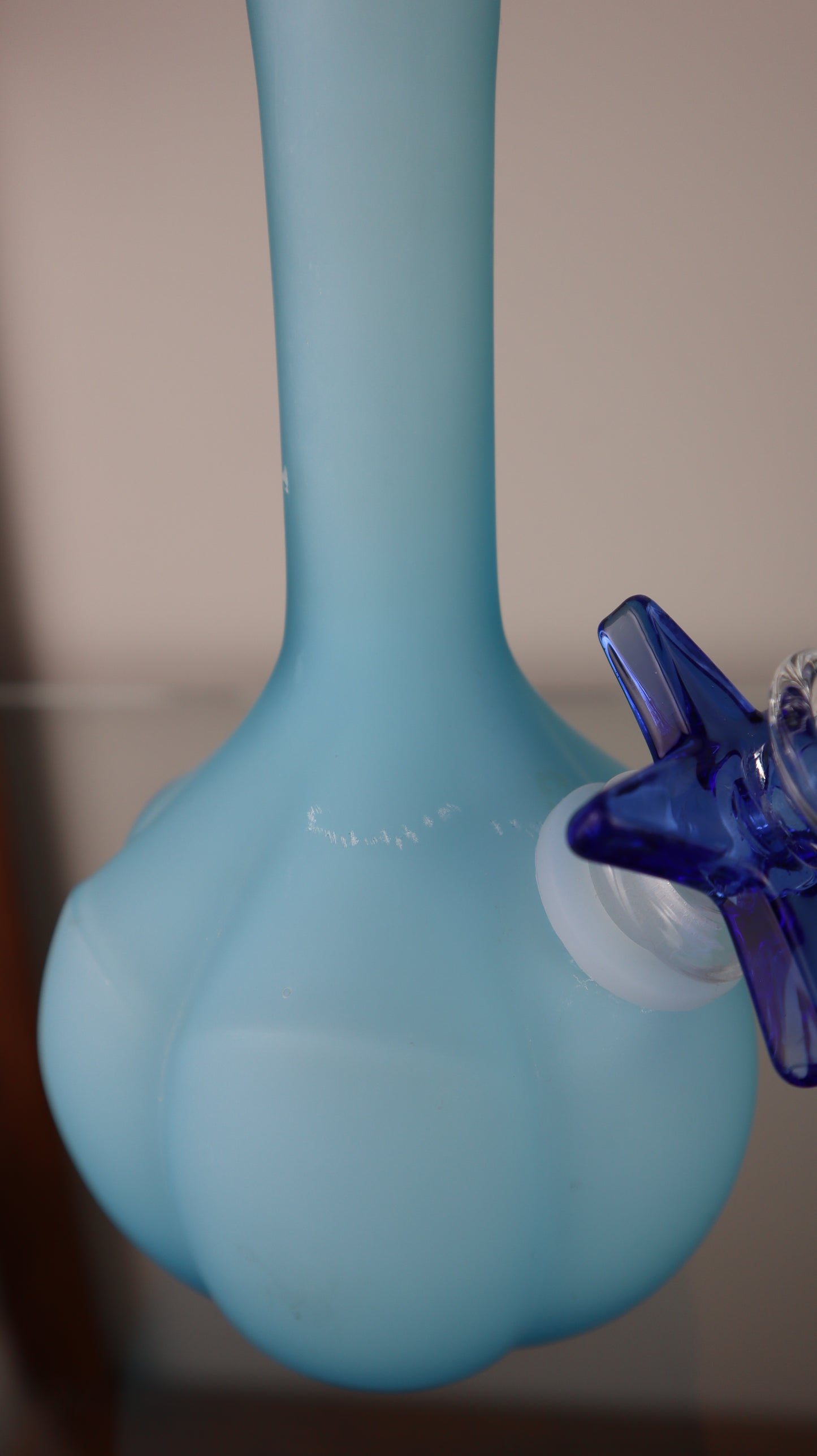 Blue Frosted Glass Piece with Star Bowl