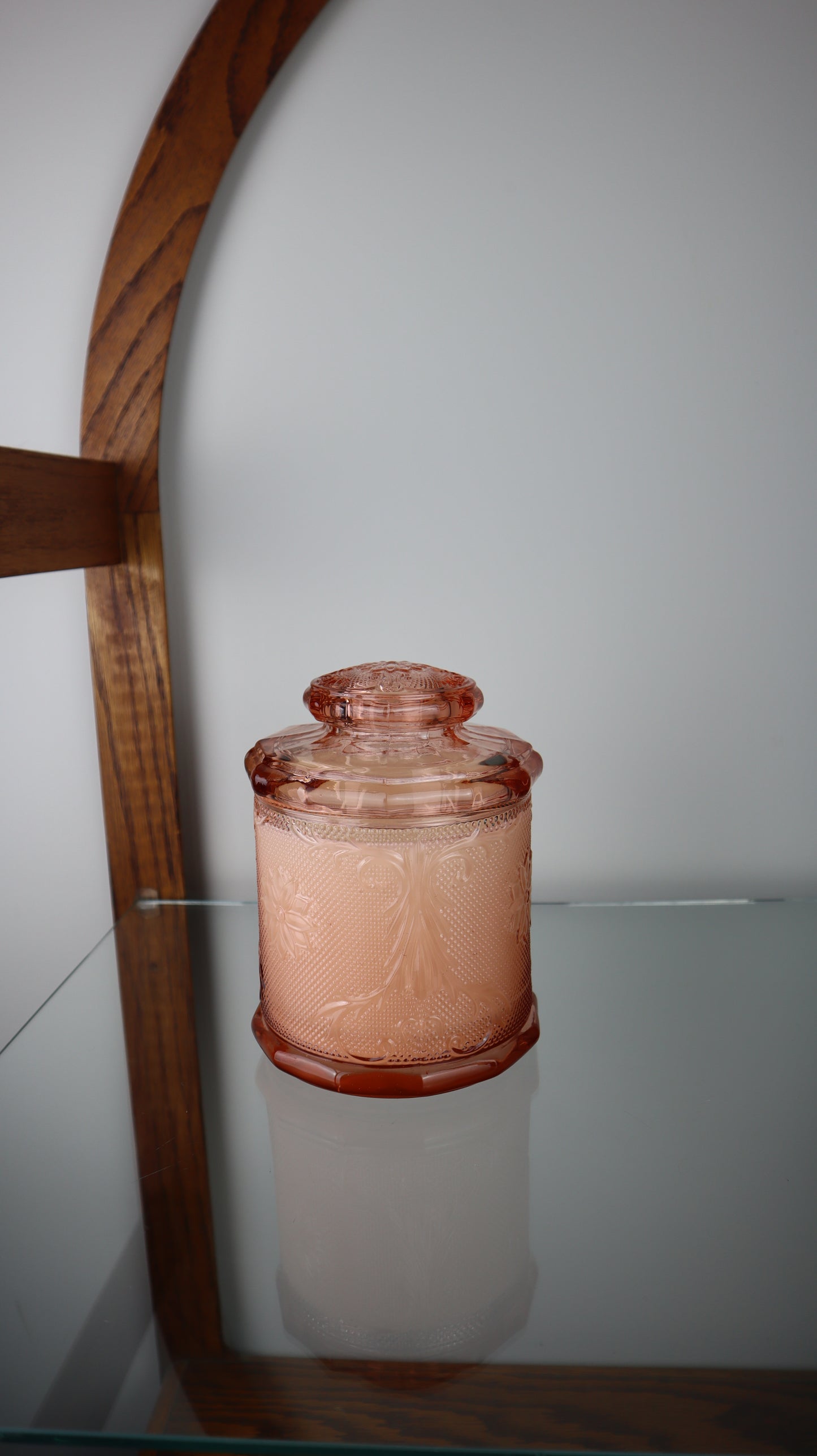 Pink Tiara Glass Canister 4 Wick Candle