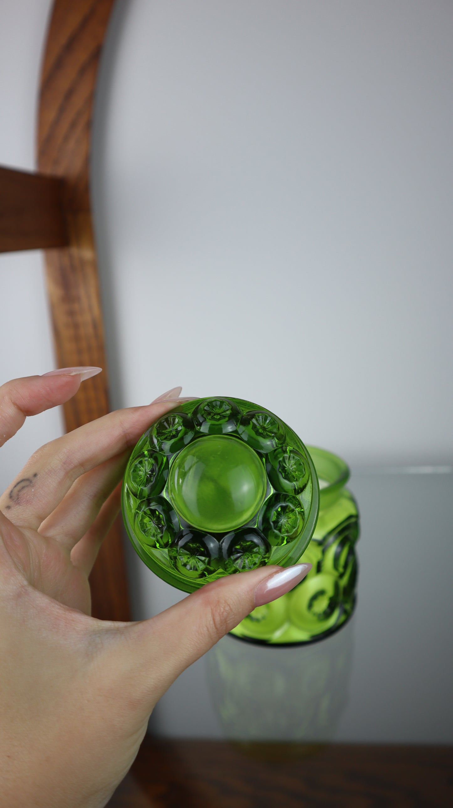L.E Smith Moon and Stars Green 3 Wick Candle