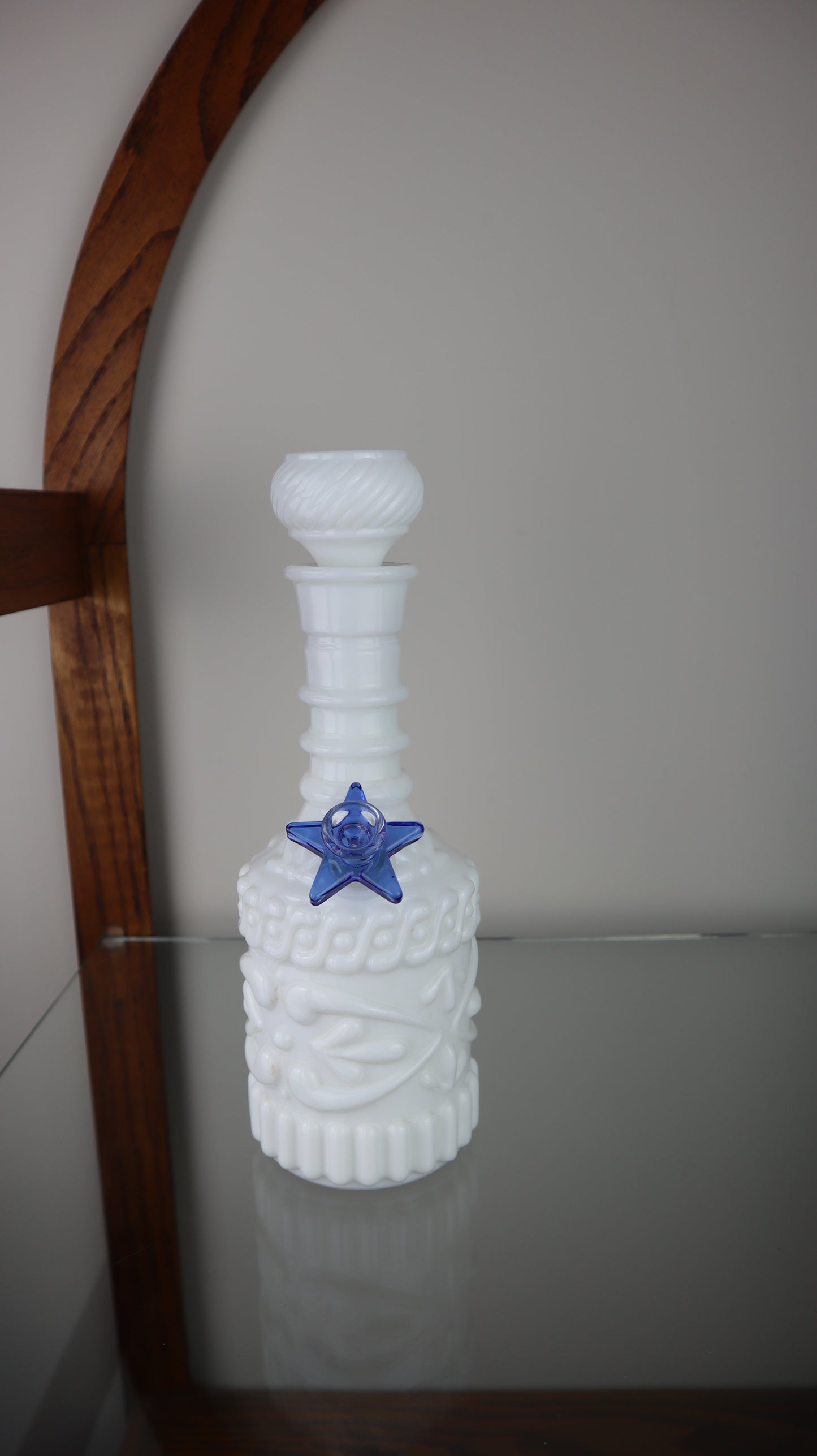 White Jim Beam With Blue Star Bowl