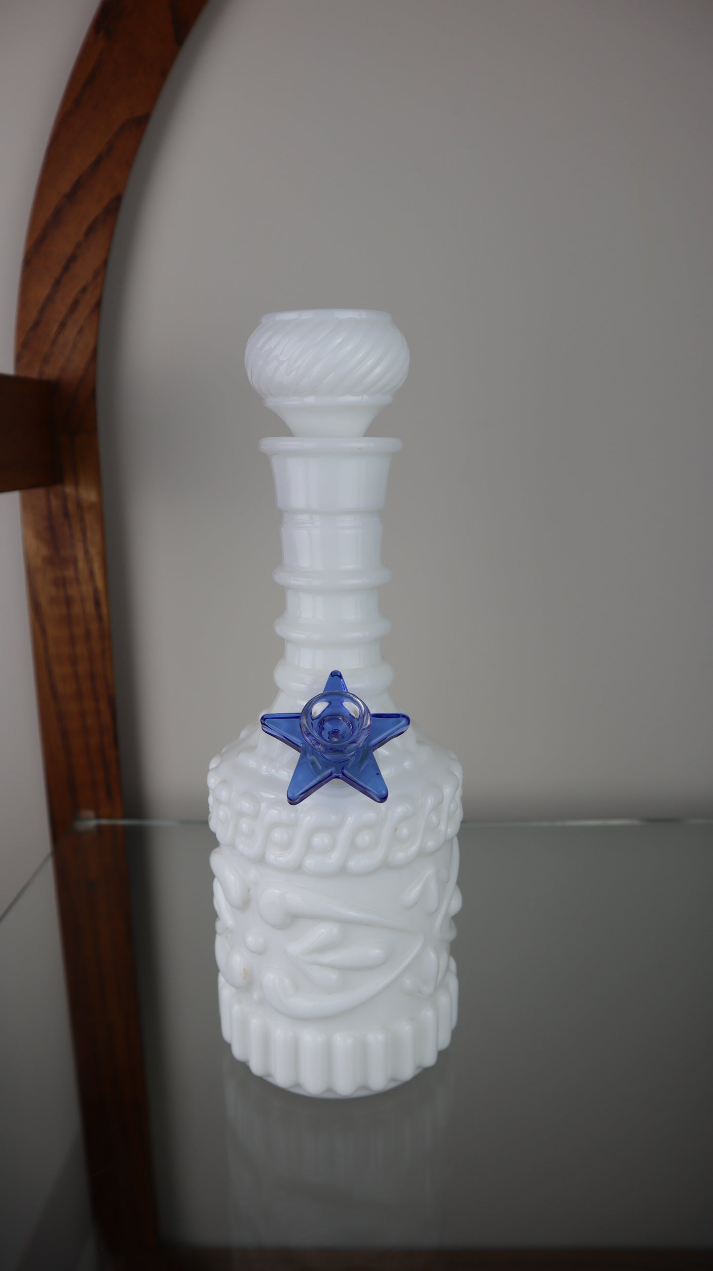 White Jim Beam With Blue Star Bowl
