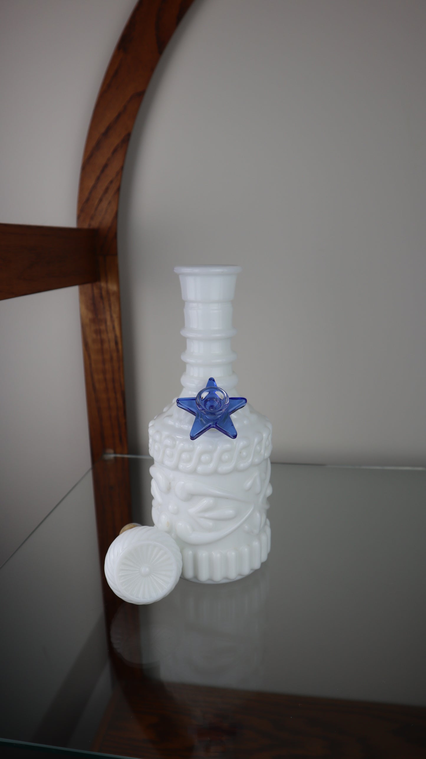 White Jim Beam With Blue Star Bowl