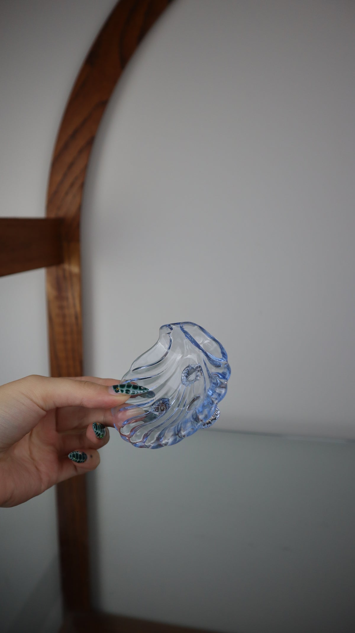 Blue Glass Seashell Ashtray