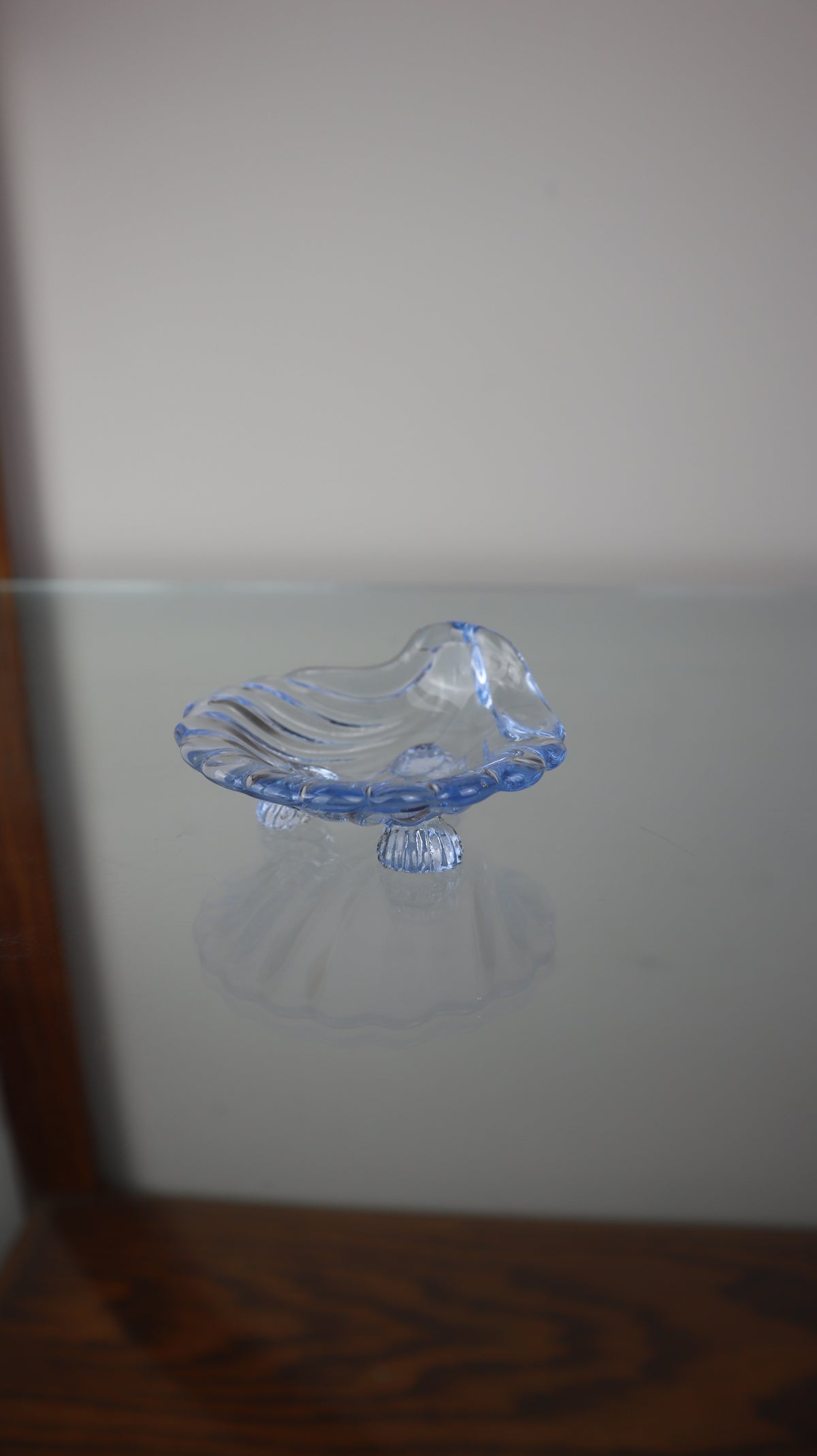 Blue Glass Seashell Ashtray