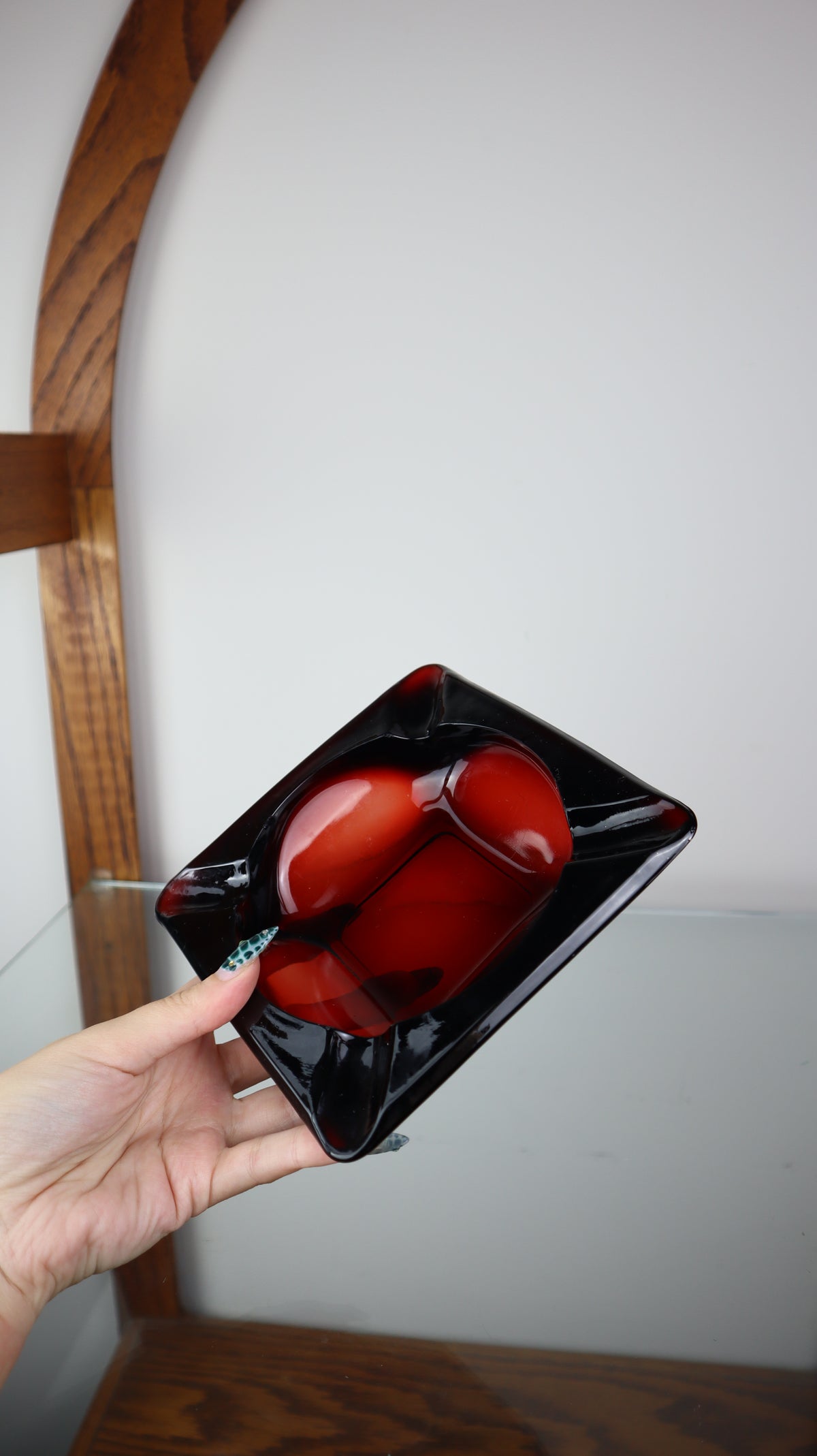Ruby Red Anchor Hocking Ashtray