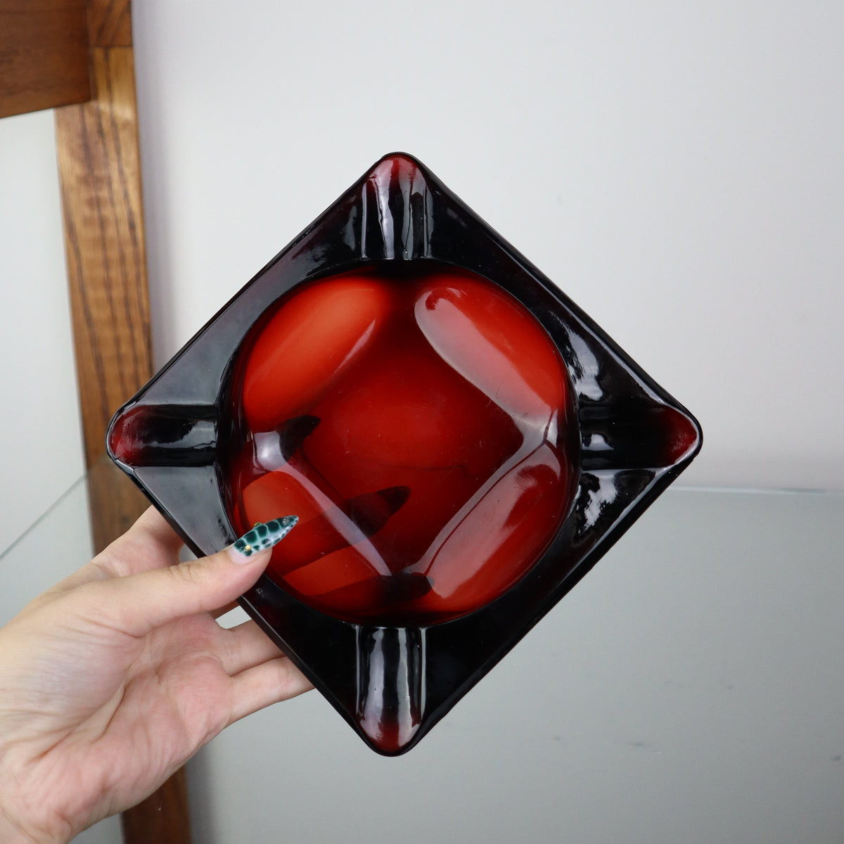 Ruby Red Anchor Hocking Ashtray