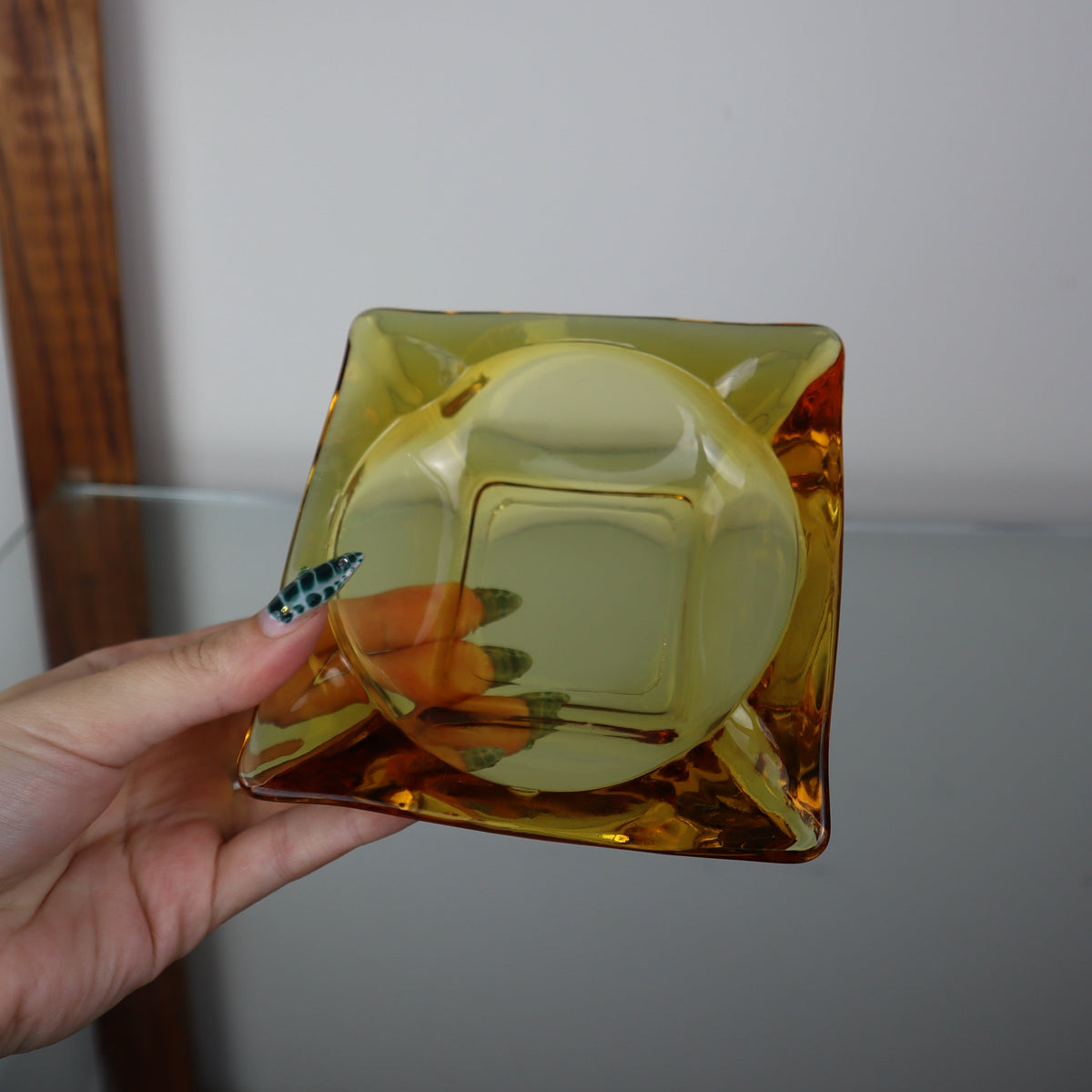 Light Amber Mid Century Ashtray