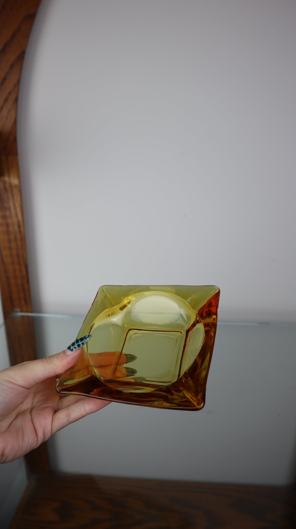 Light Amber Mid Century Ashtray