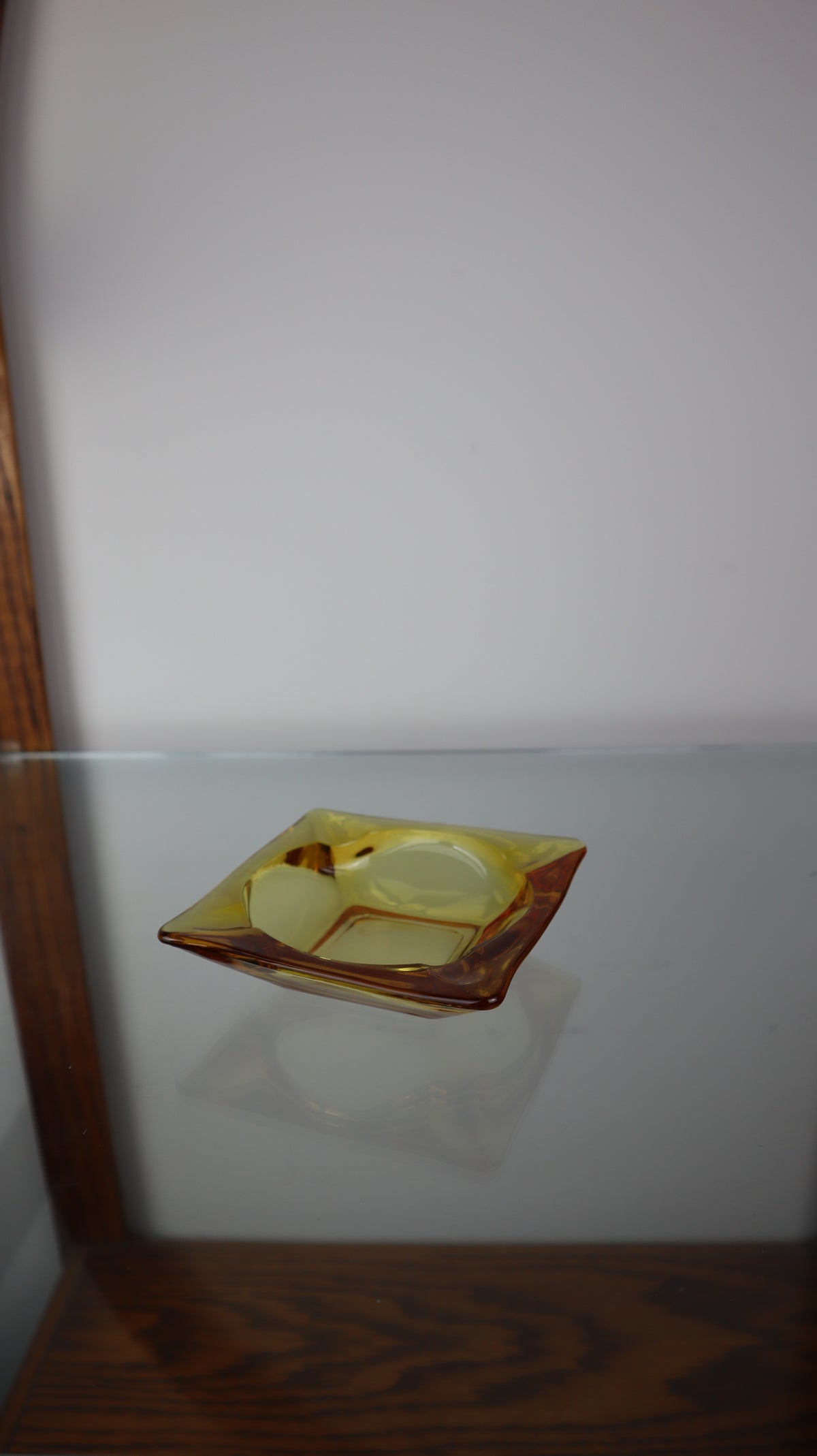 Light Amber Mid Century Ashtray