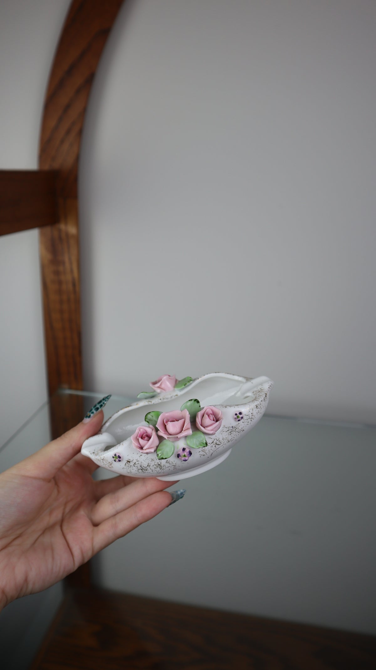 Ceramic Flower Ashtray Oval