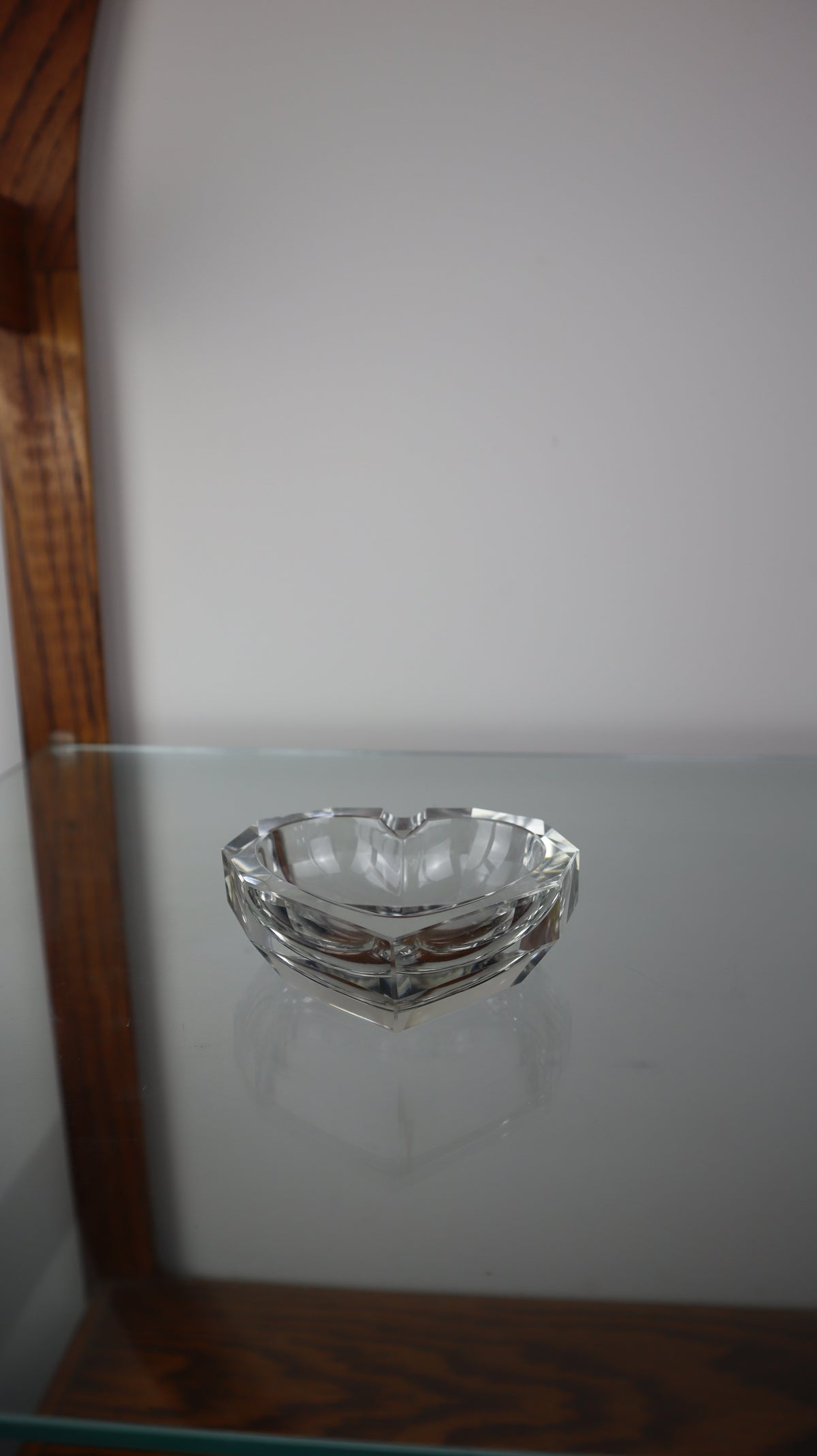 Clear Glass Heart Ashtray
