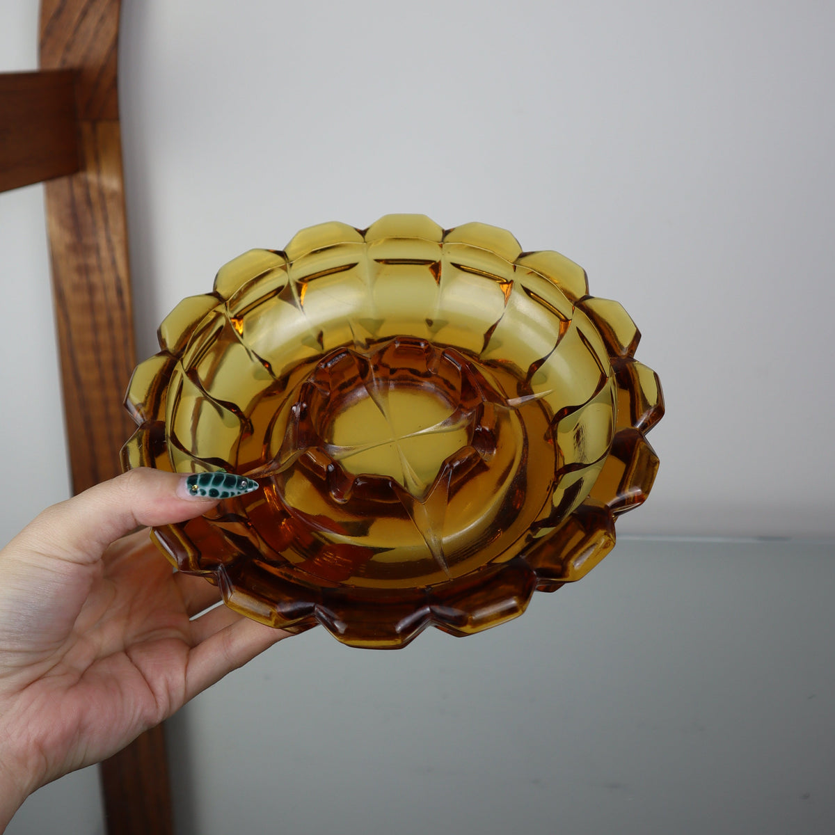 Amber Chunky Heavy-Weight Ashtray