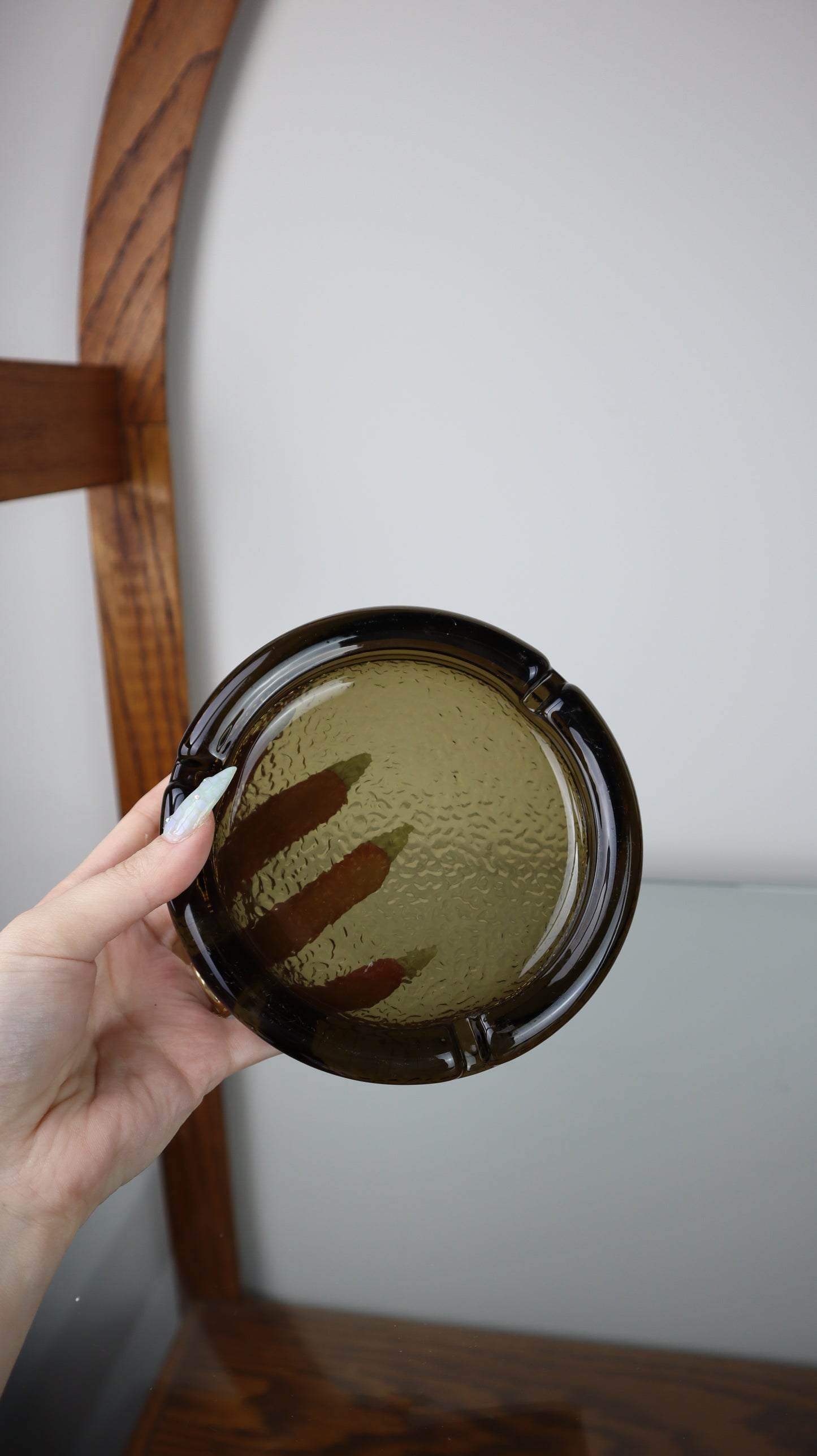 Dark Brown Glass Ashtray